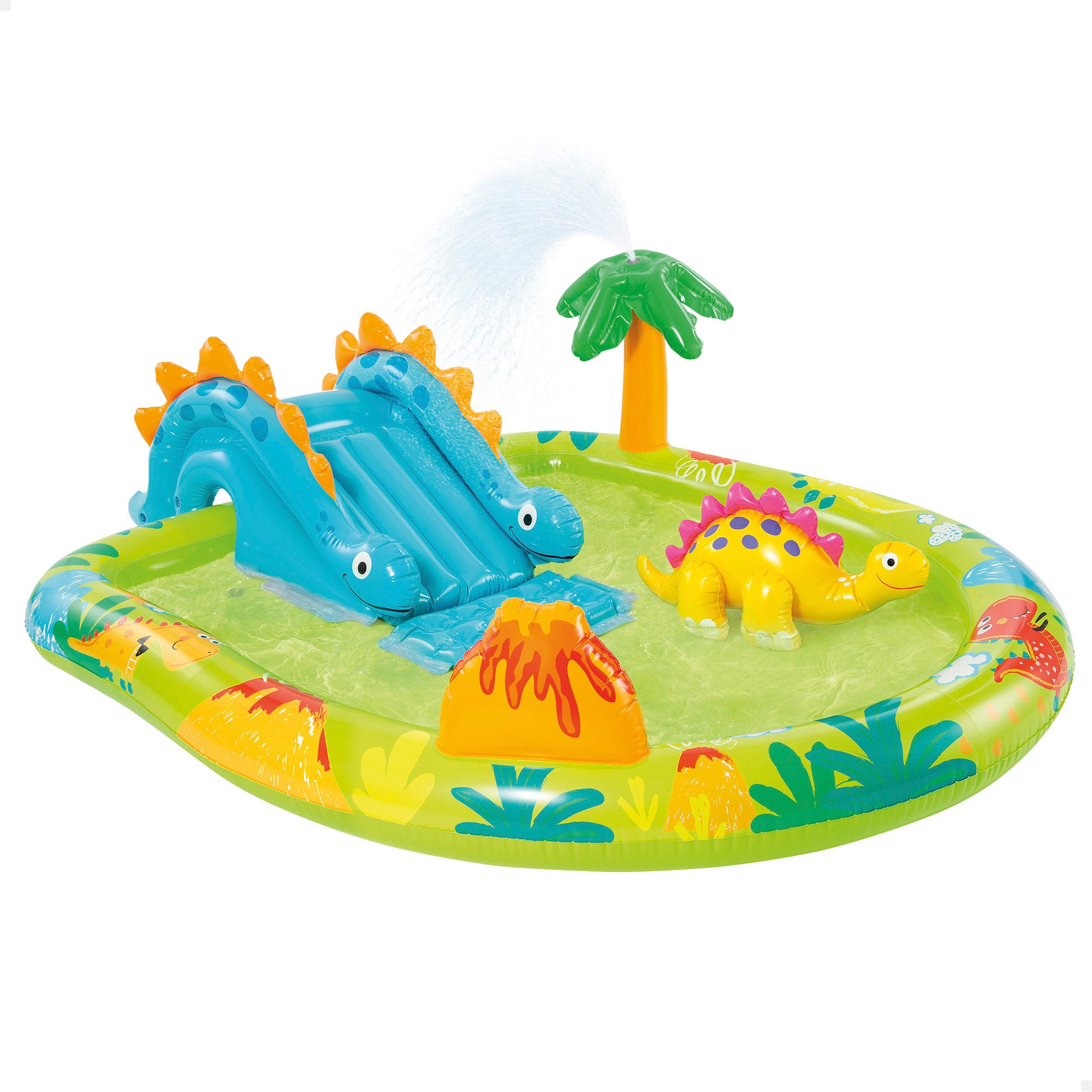 INTEX Centro de juegos dinosaurios hinchable tobogán y ducha