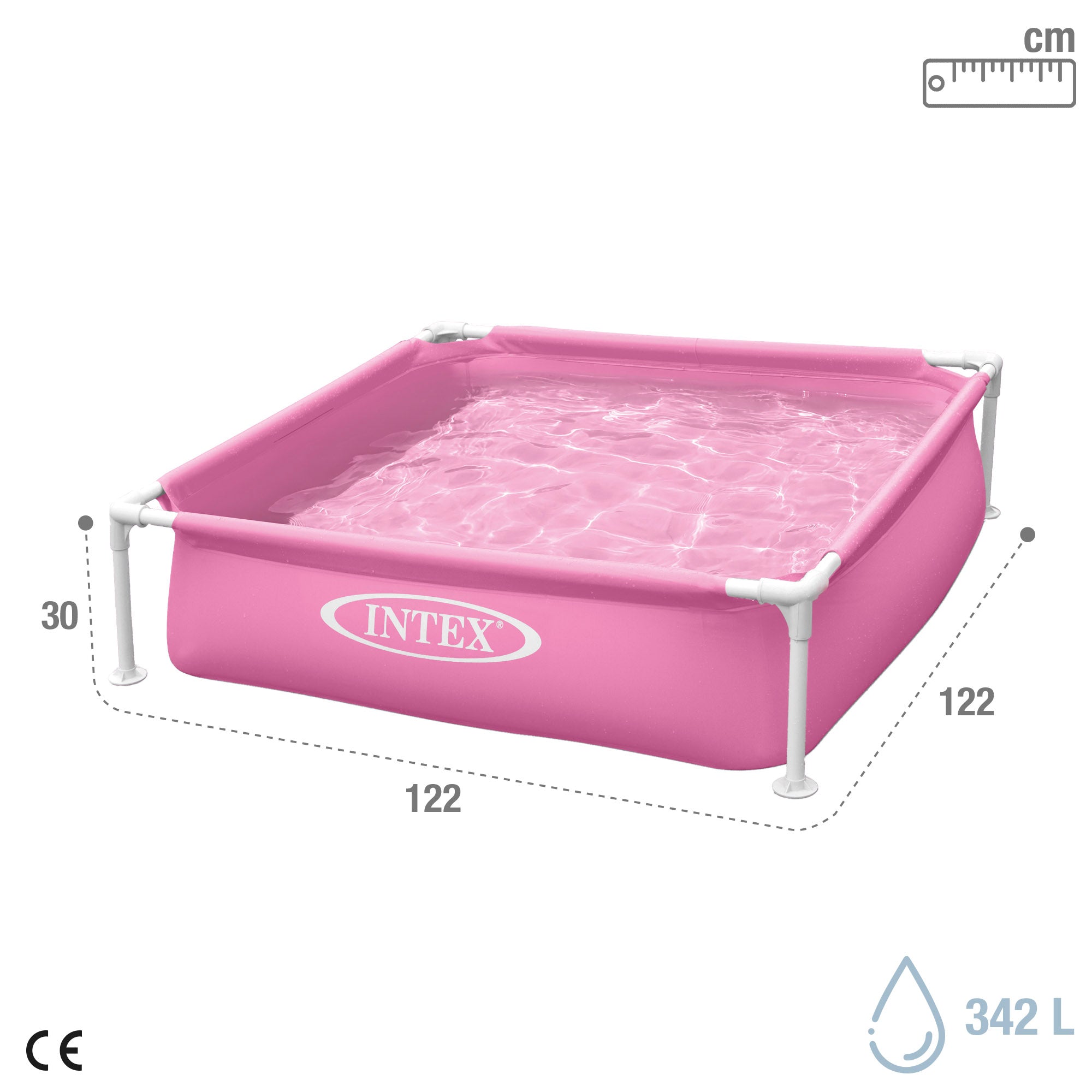INTEX Piscina desmontable rosa Mini Frame 122x122x30 cm
