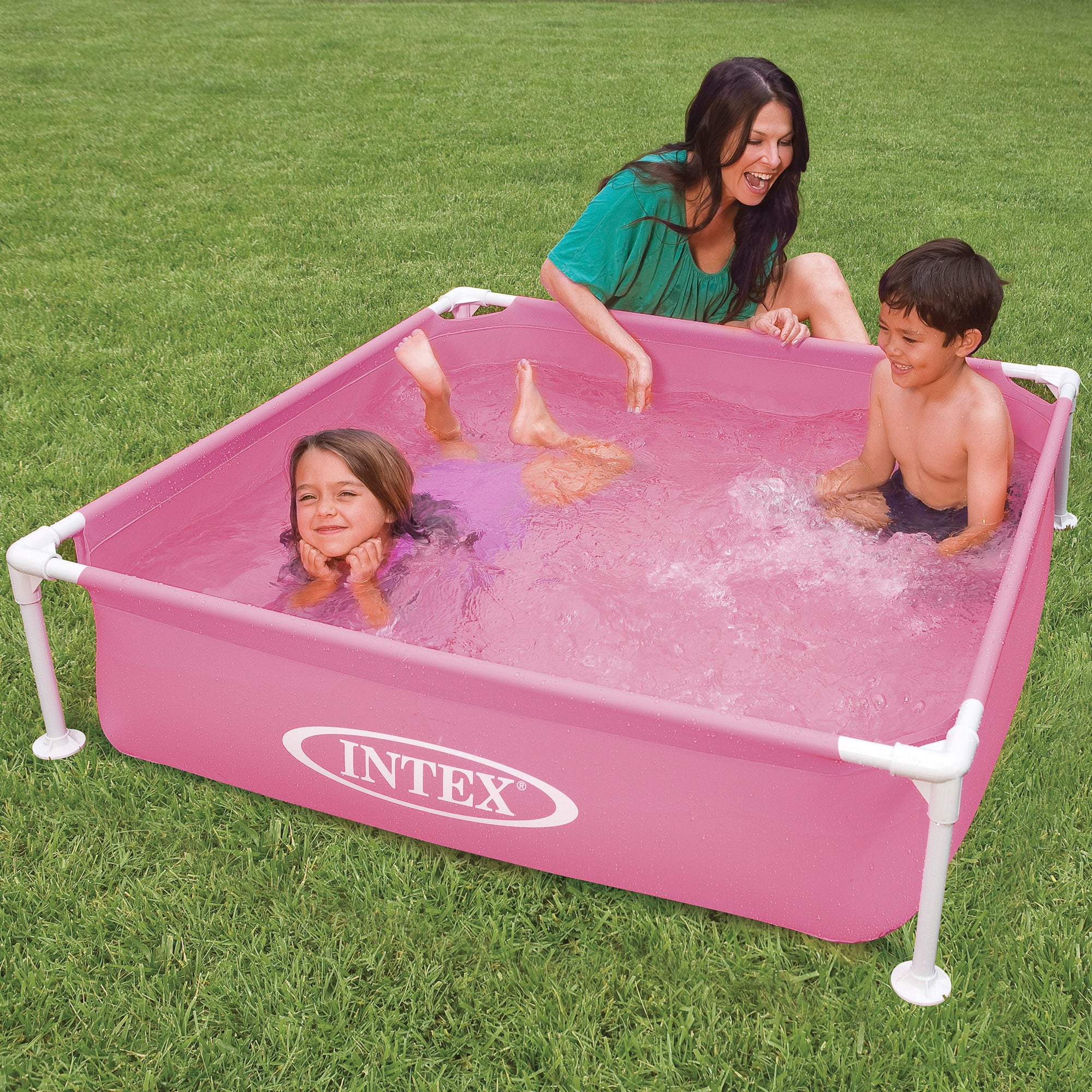 INTEX Piscina desmontable rosa Mini Frame 122x122x30 cm