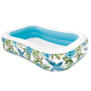 INTEX Piscina hinchable Tropical con estampado de hojas y tapón de desagüe