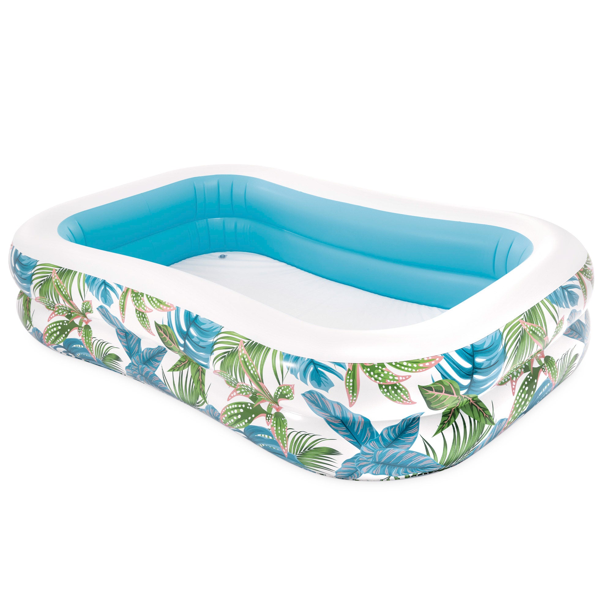 INTEX Piscina hinchable Tropical con estampado de hojas y tapón de desagüe