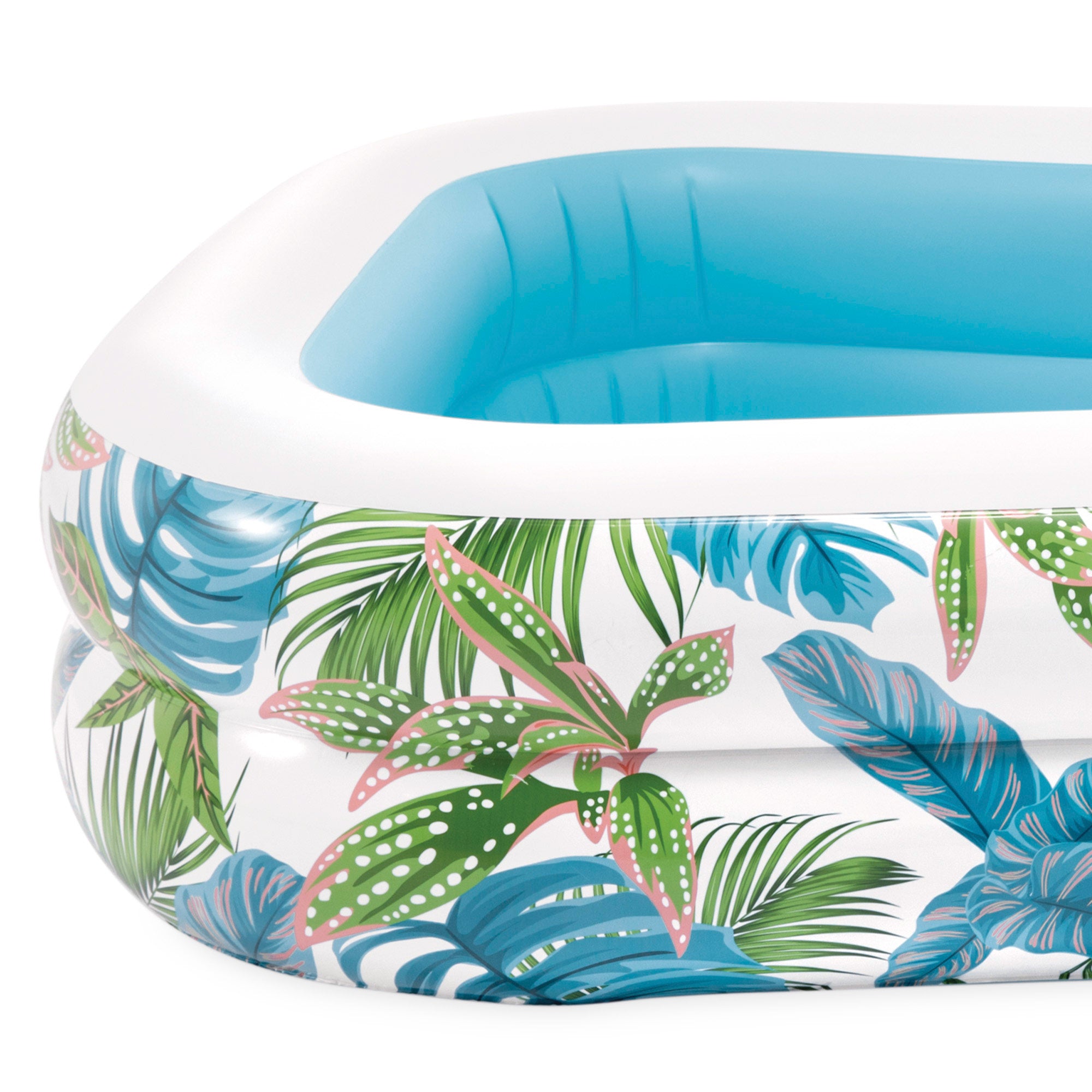 INTEX Piscina hinchable Tropical con estampado de hojas y tapón de desagüe