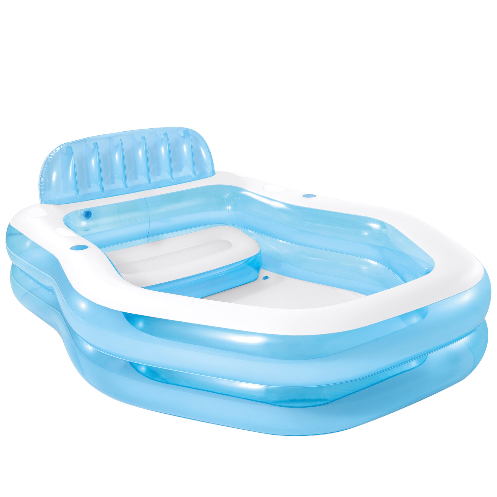 INTEX Piscina hinchable infantil con sillón y toldo azul 229x191x135 cm