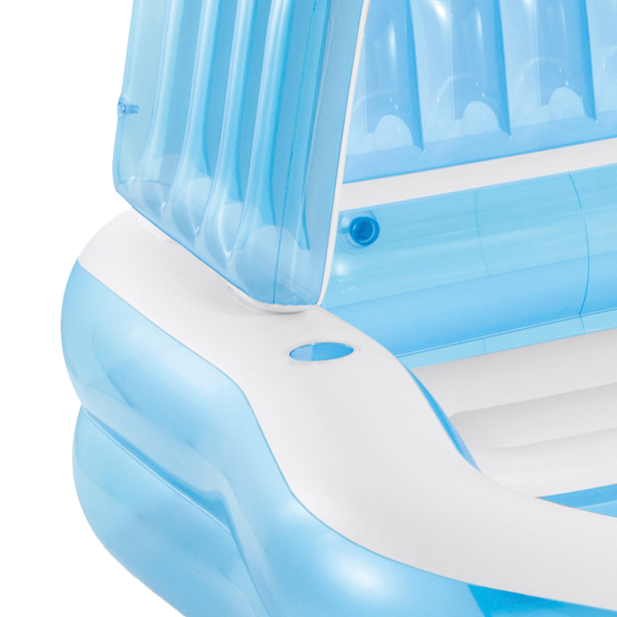 INTEX Piscina hinchable infantil con sillón y toldo azul 229x191x135 cm