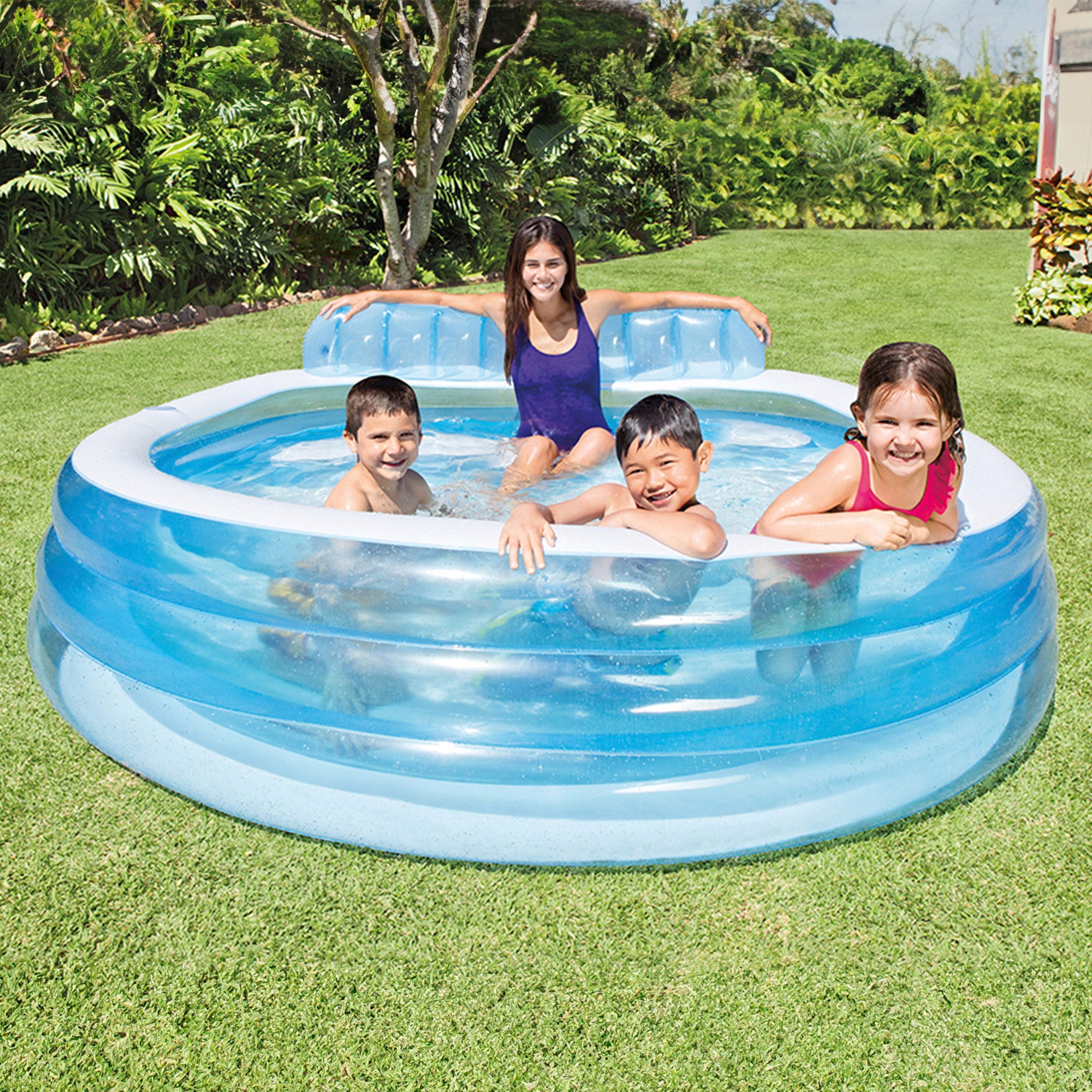 INTEX Piscina hinchable con sillón 229x218x79 cm - 590 l
