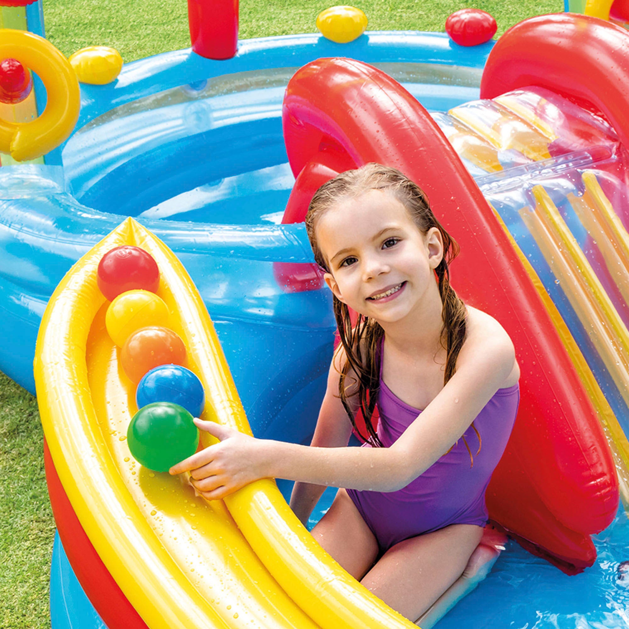 INTEX Centro juegos hinchable arcoiris 297x193x135 cm