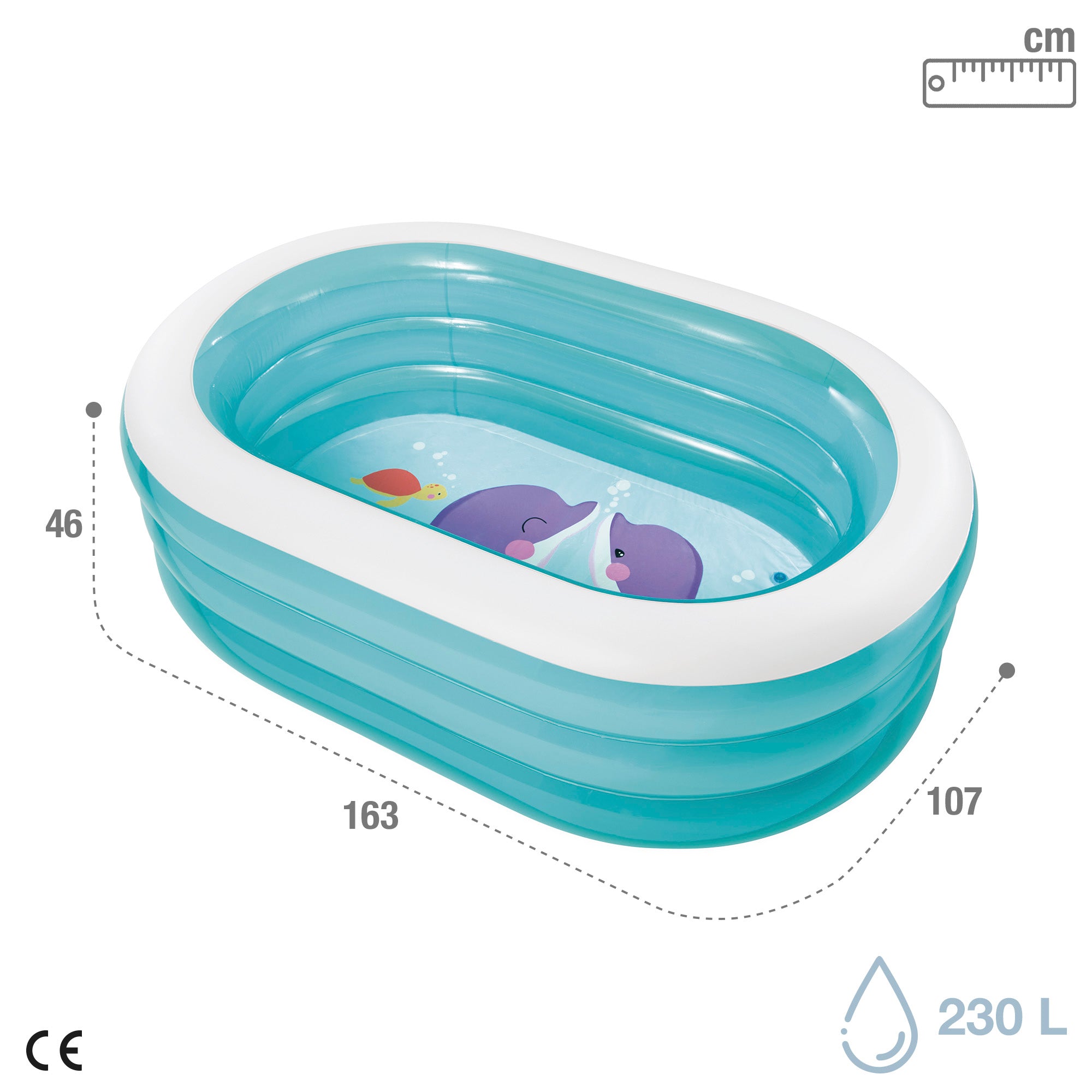 INTEX Piscina hinchable My Sea Friends 163x107x46 cm - 230 l