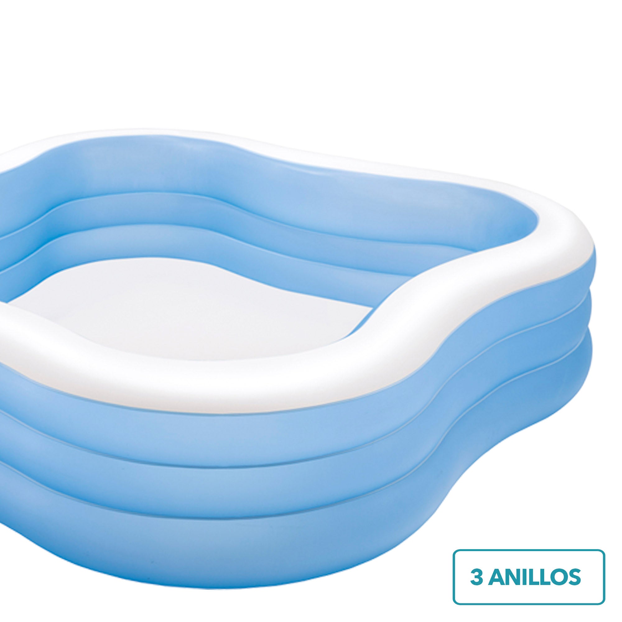INTEX Piscina hinchable cuadrada 229x229x56 cm - 1.250 litros