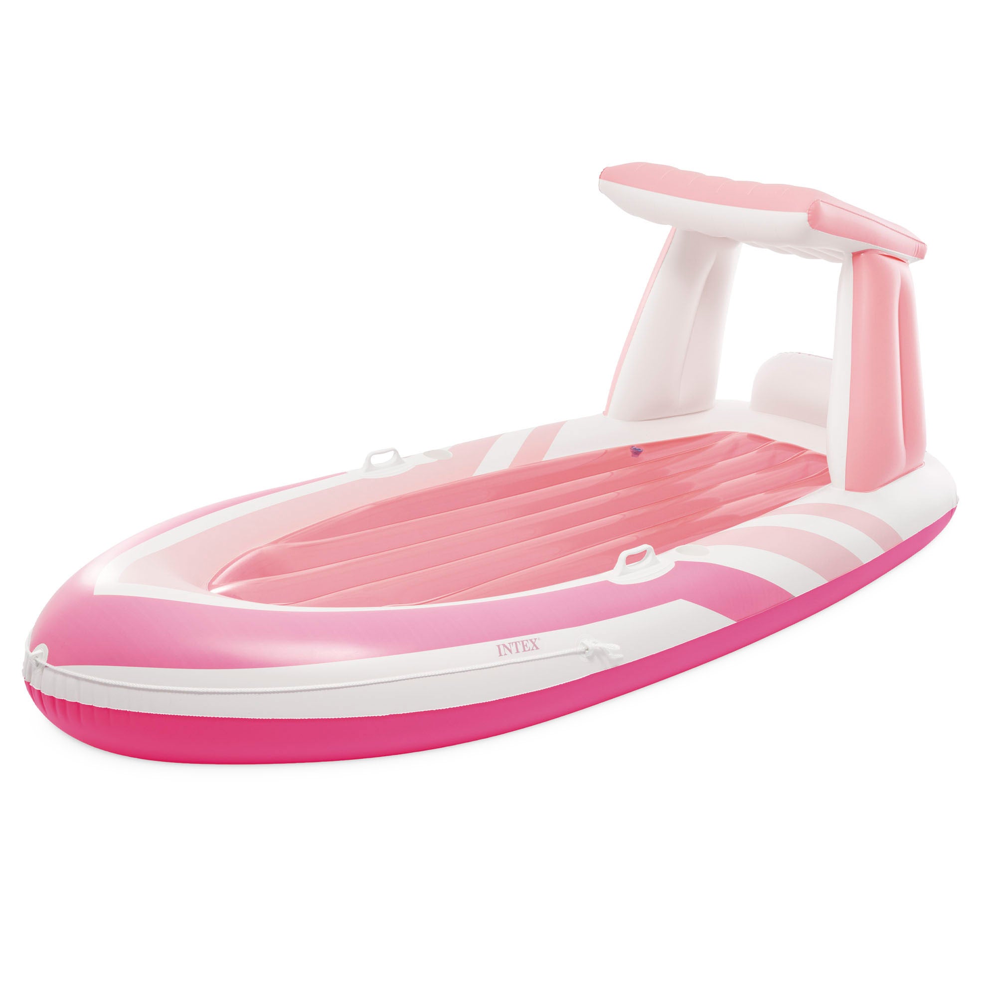 INTEX Colchoneta hinchable Pink Paradise con techo y portabebidas