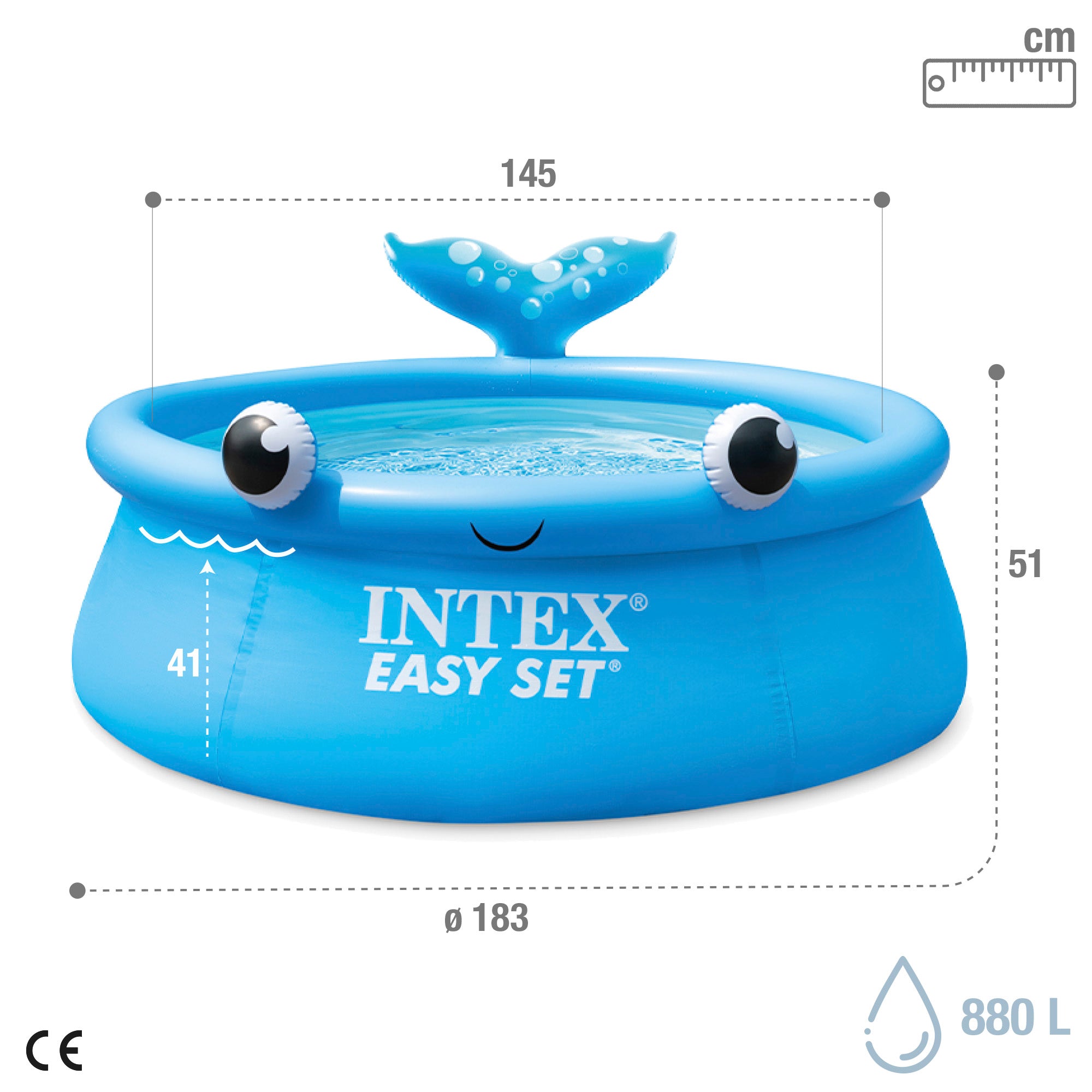 INTEX Piscina hinchable redonda ballena