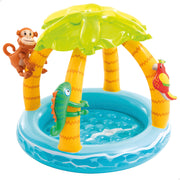 INTEX Piscina hinchable isla tropical con parasol y suelo acolchado