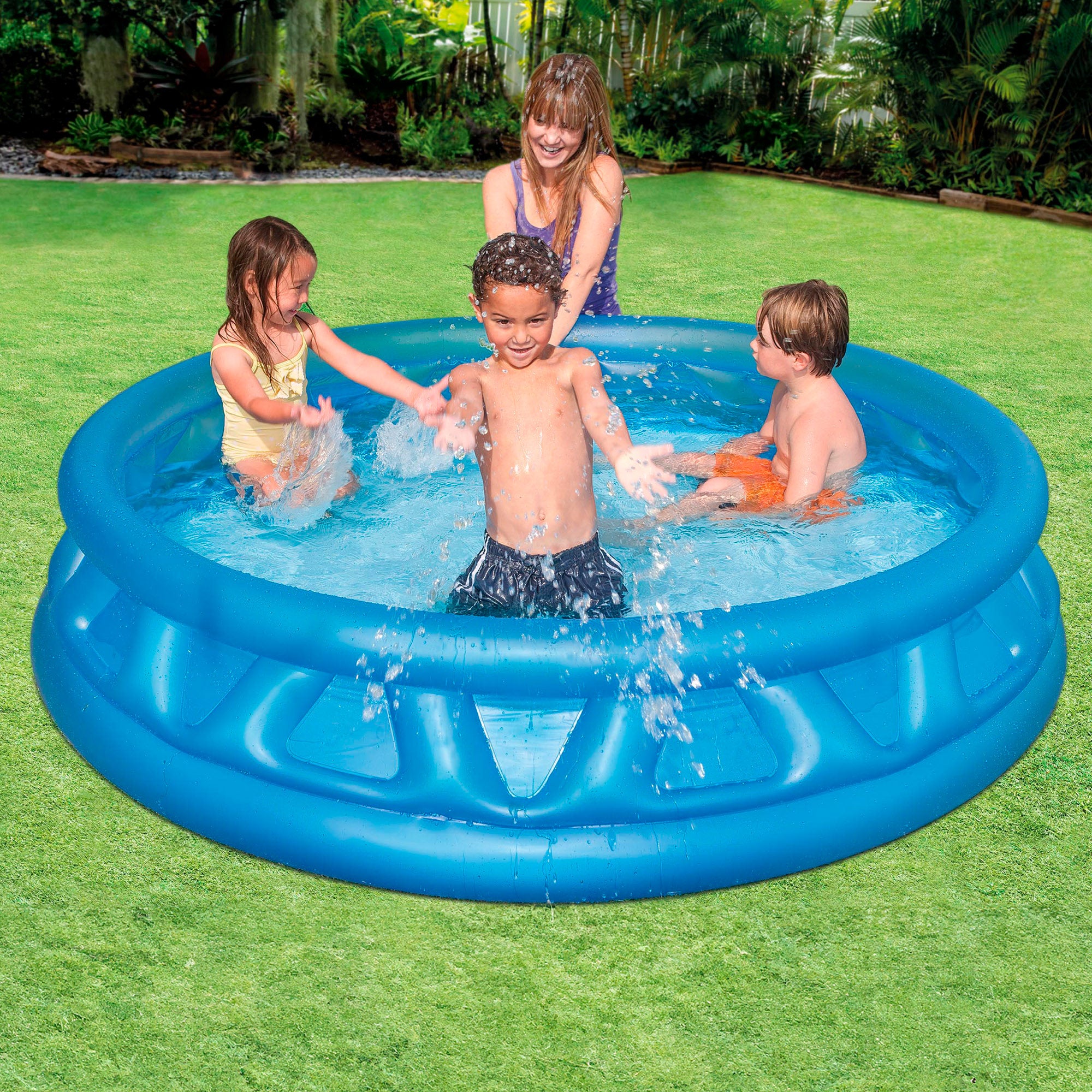 INTEX Piscina hinchable infantil con 2 aros y relieve 188x46 cm - 666 litros