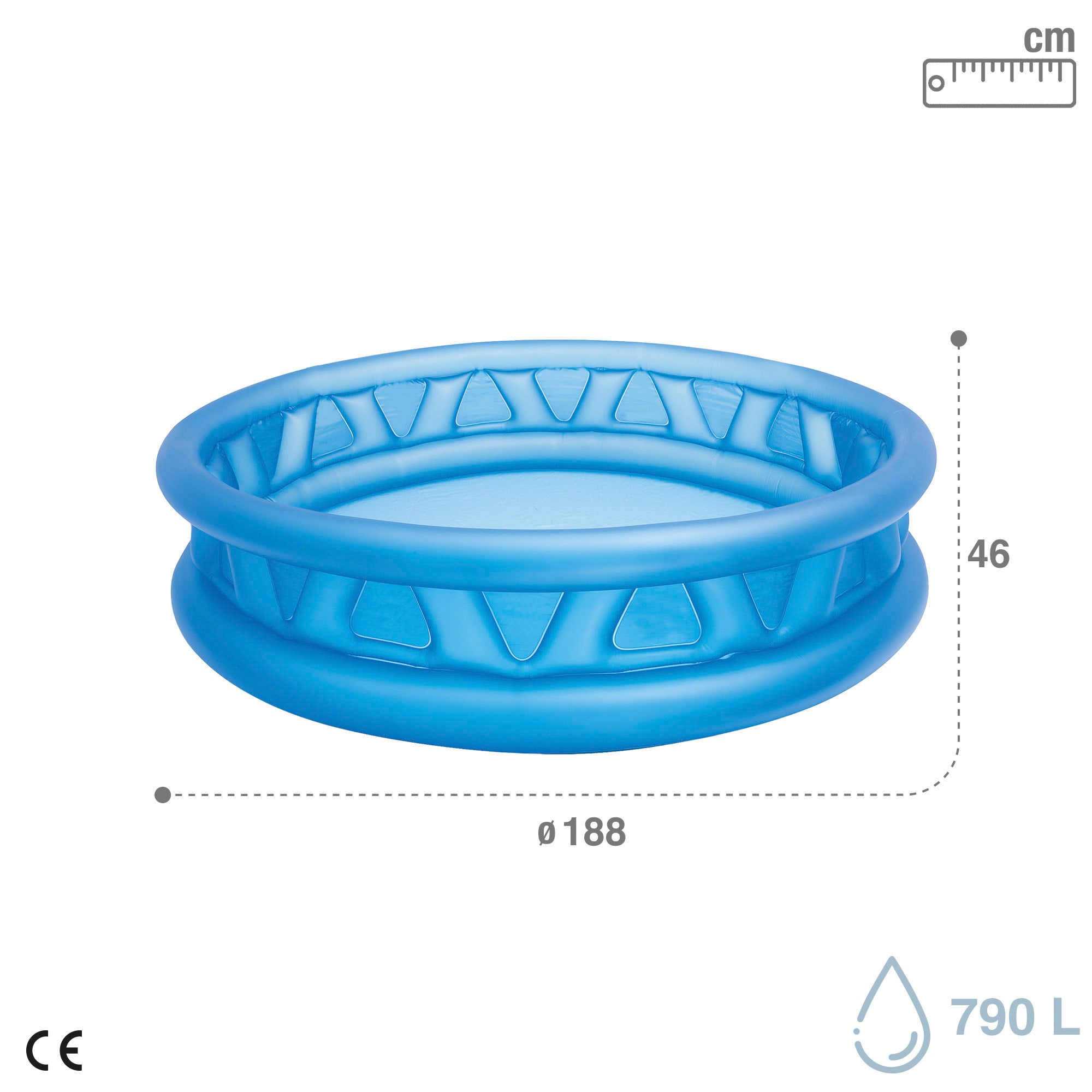 INTEX Piscina hinchable infantil con 2 aros y relieve 188x46 cm - 666 litros