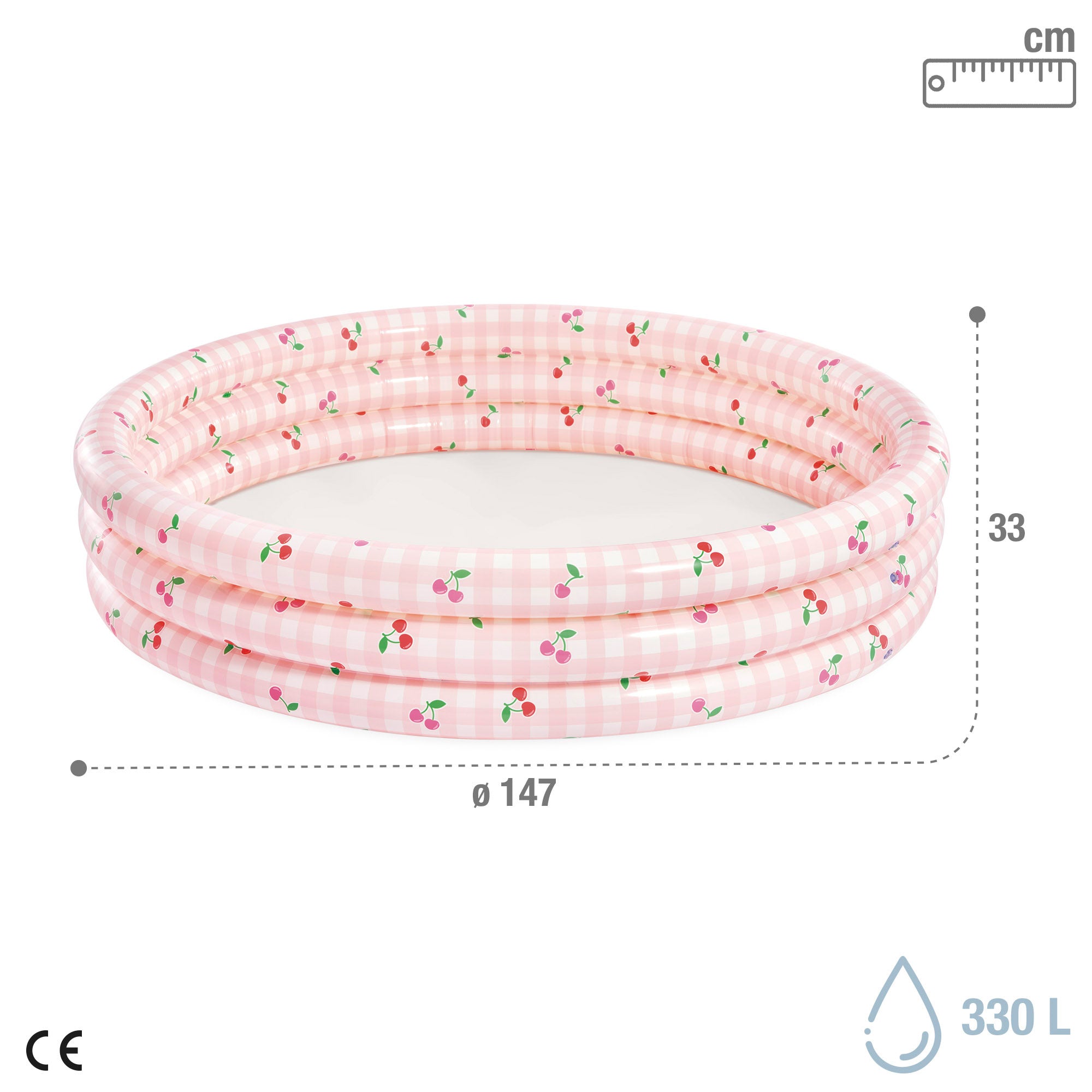 INTEX Piscina hinchable redonda limón