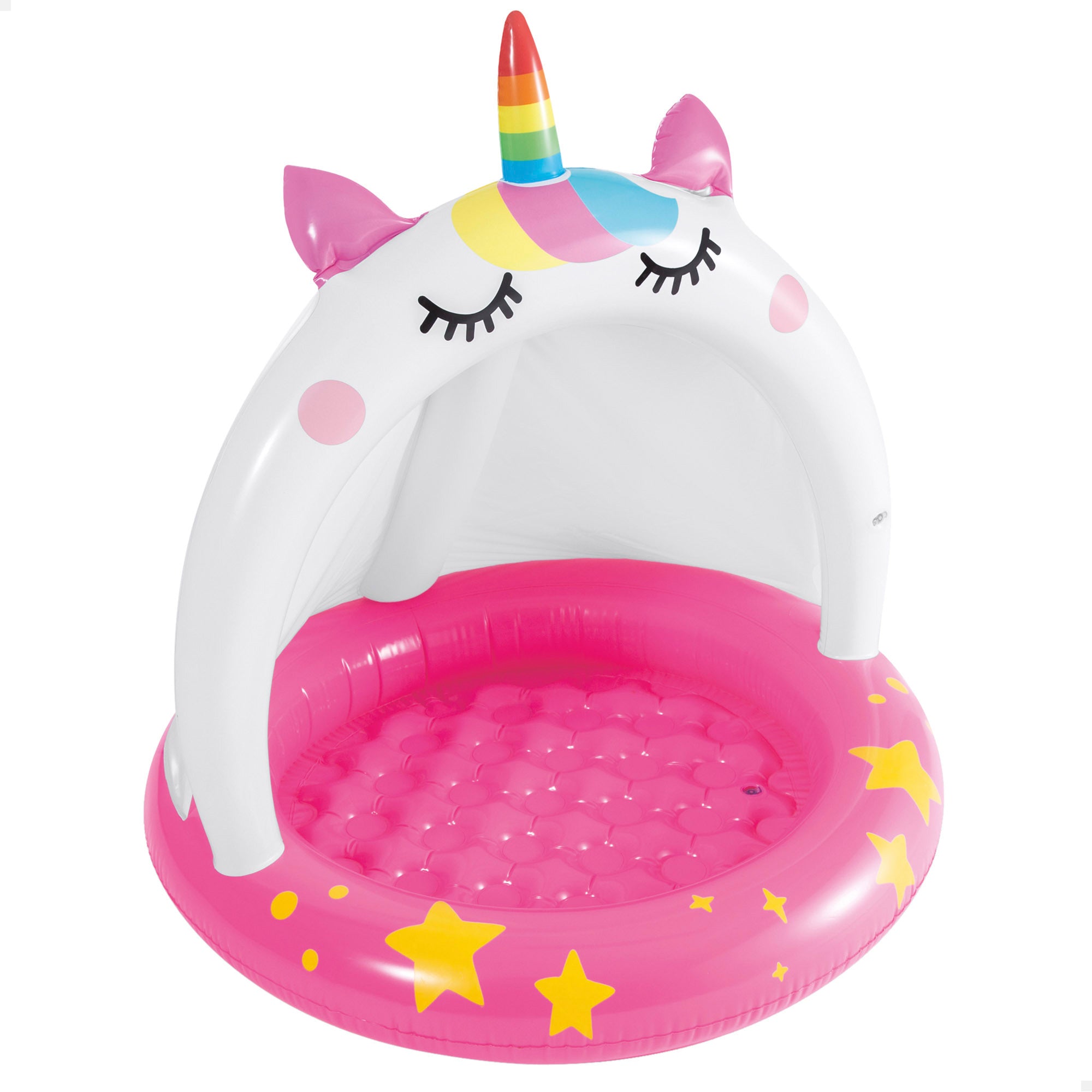 INTEX Piscina hinchable gato unicornio con parasol y suelo acolchado