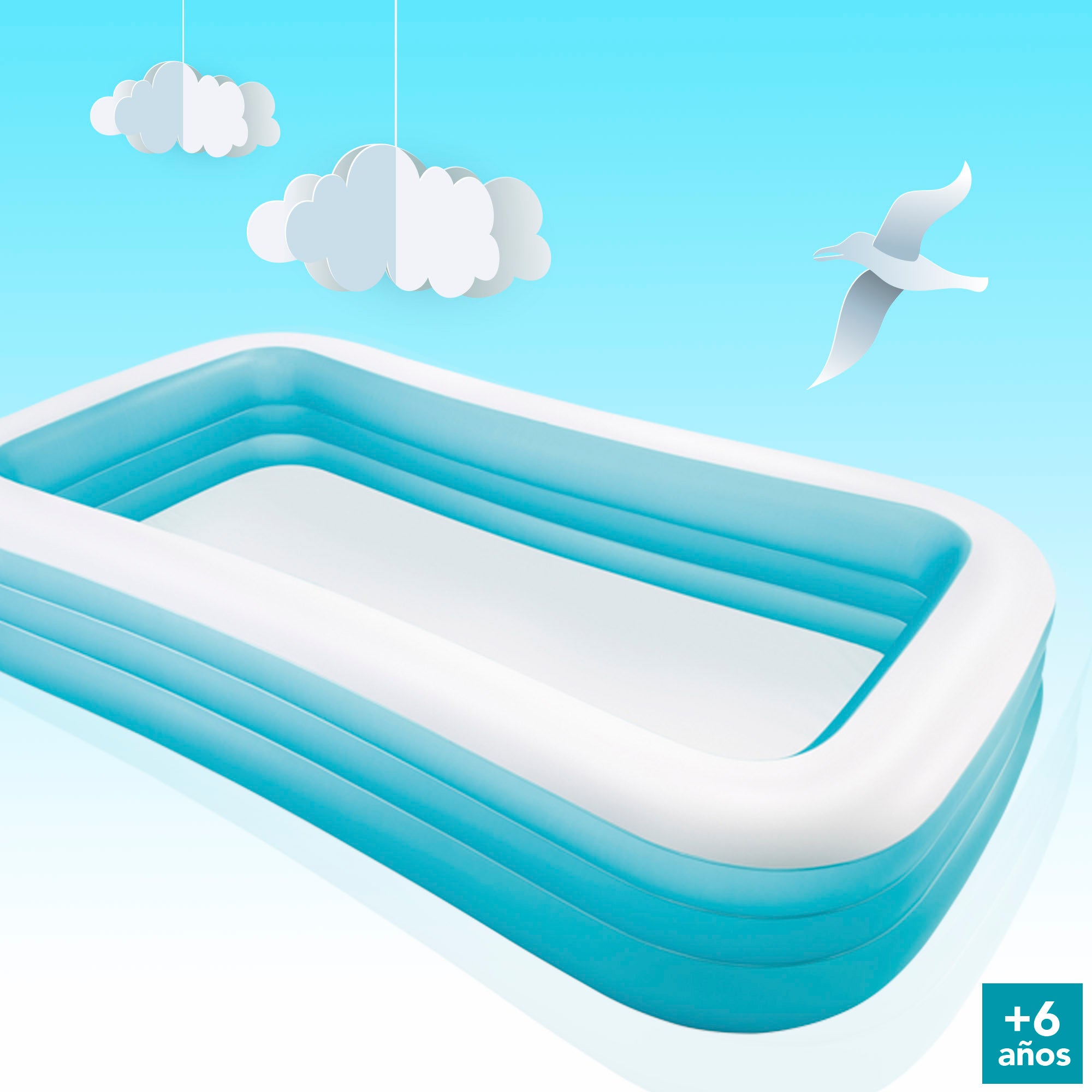 INTEX Piscina hinchable rectangular 305x183x56 cm - 1020 l