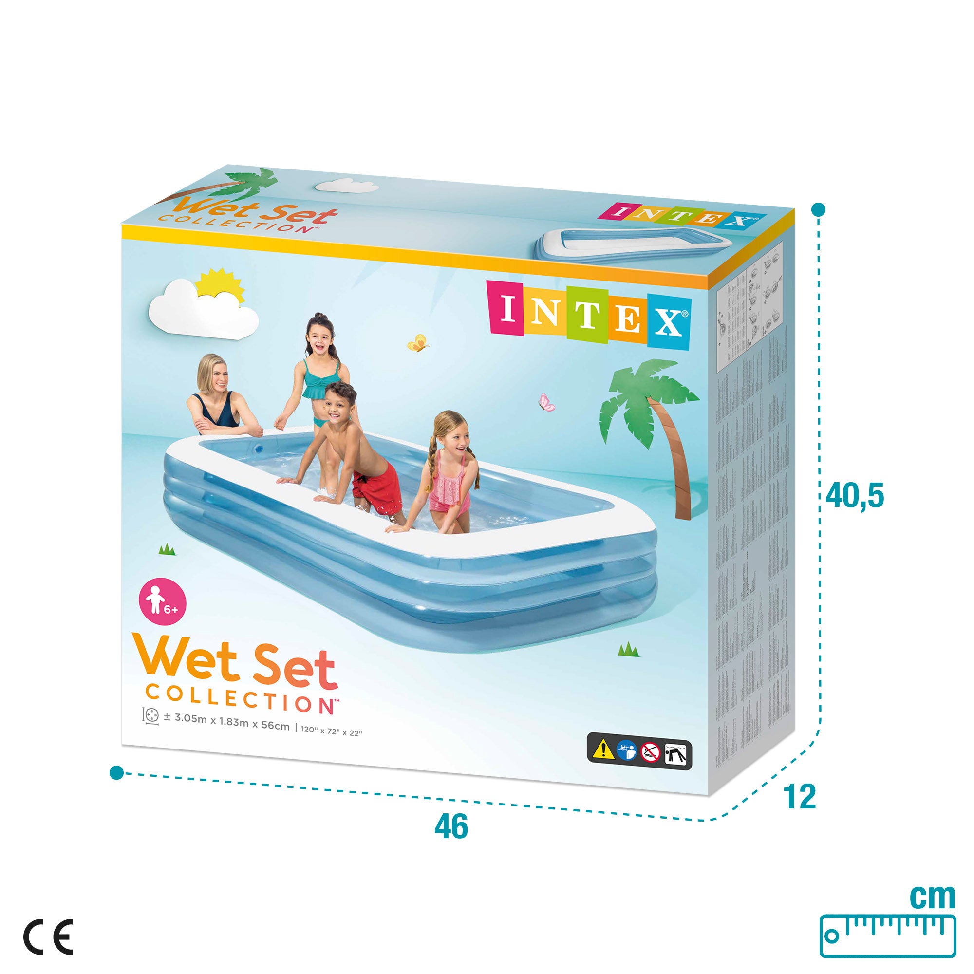 INTEX Piscina hinchable rectangular 305x183x56 cm - 1020 l