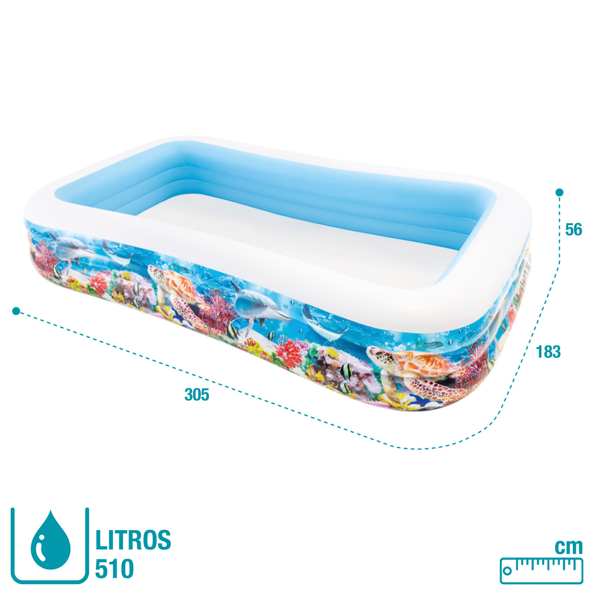 INTEX Piscina hinchable tropical 305x183x56 cm - 1020 l