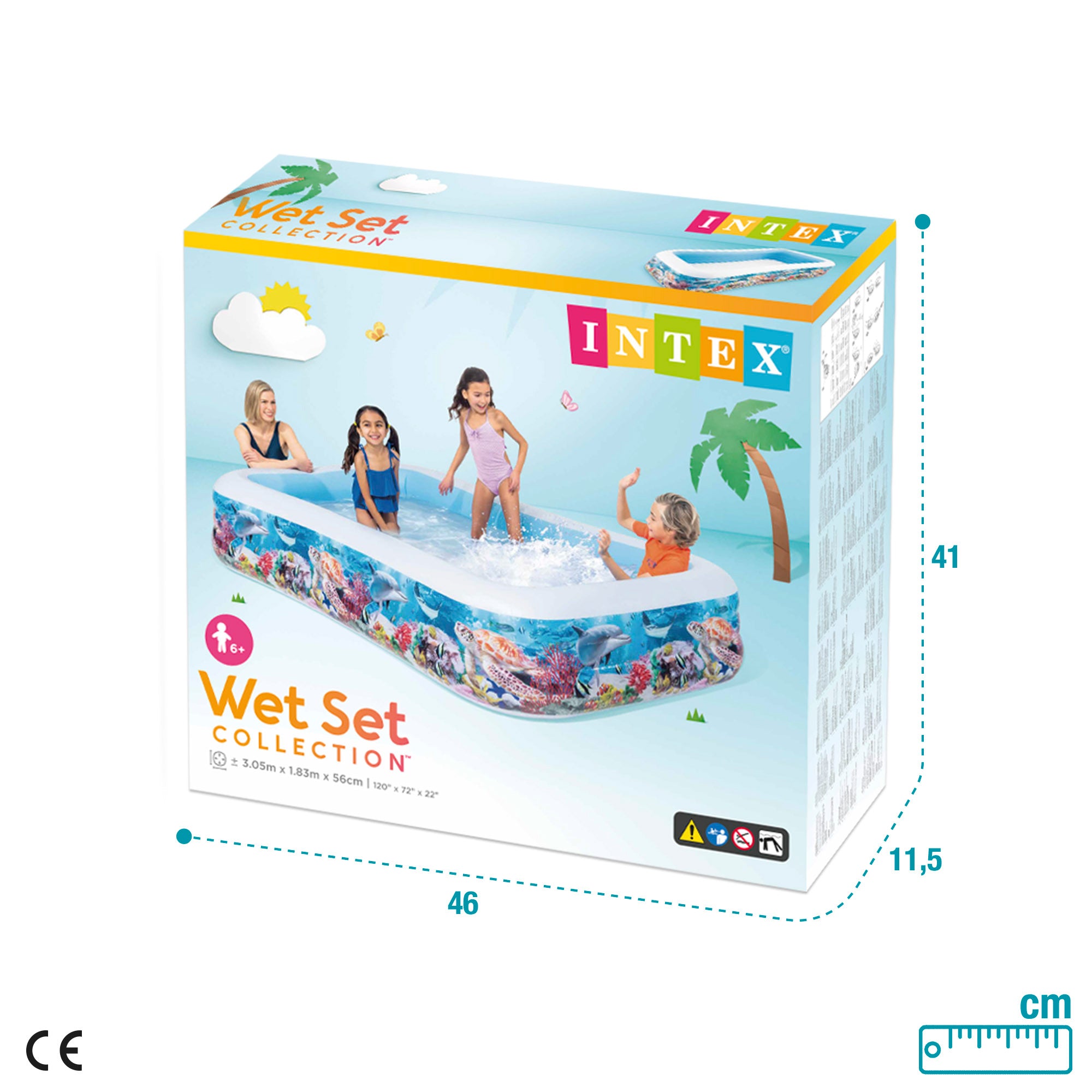 INTEX Piscina hinchable tropical 305x183x56 cm - 1020 l