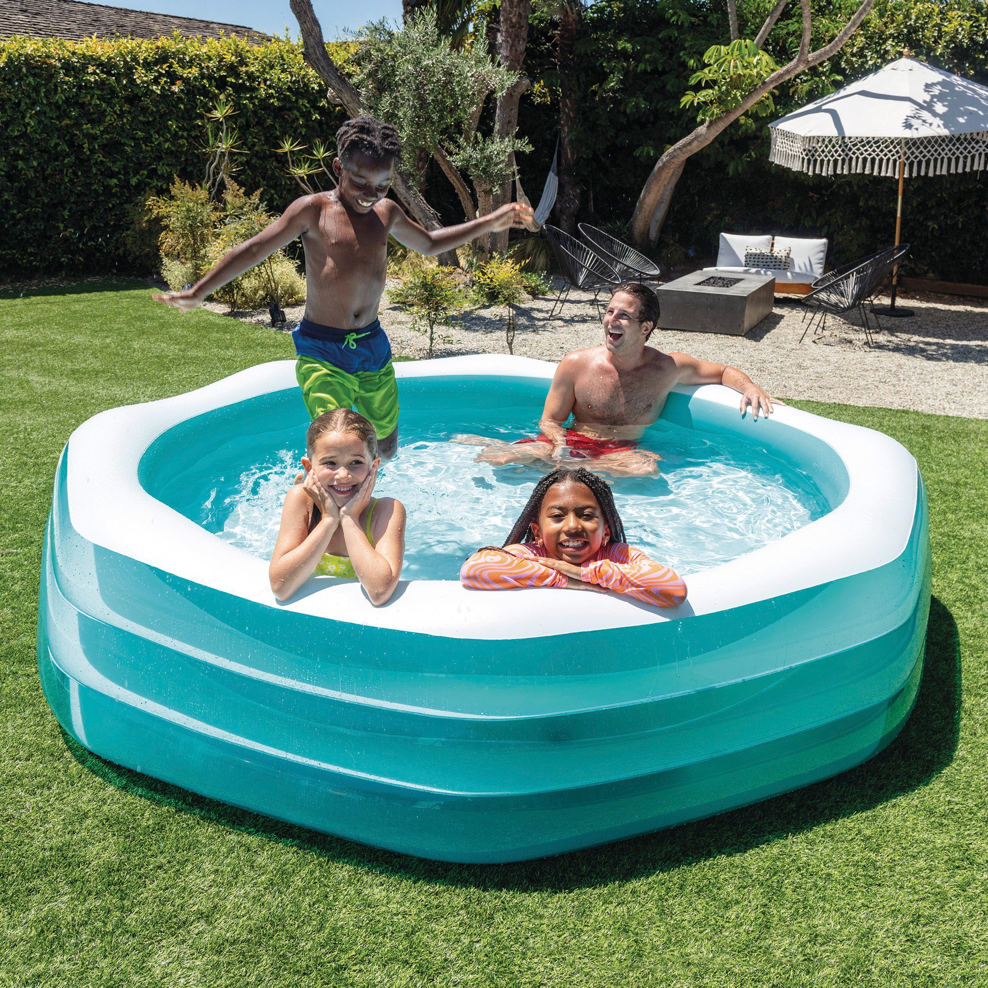 INTEX Piscina hinchable familiar octogonal