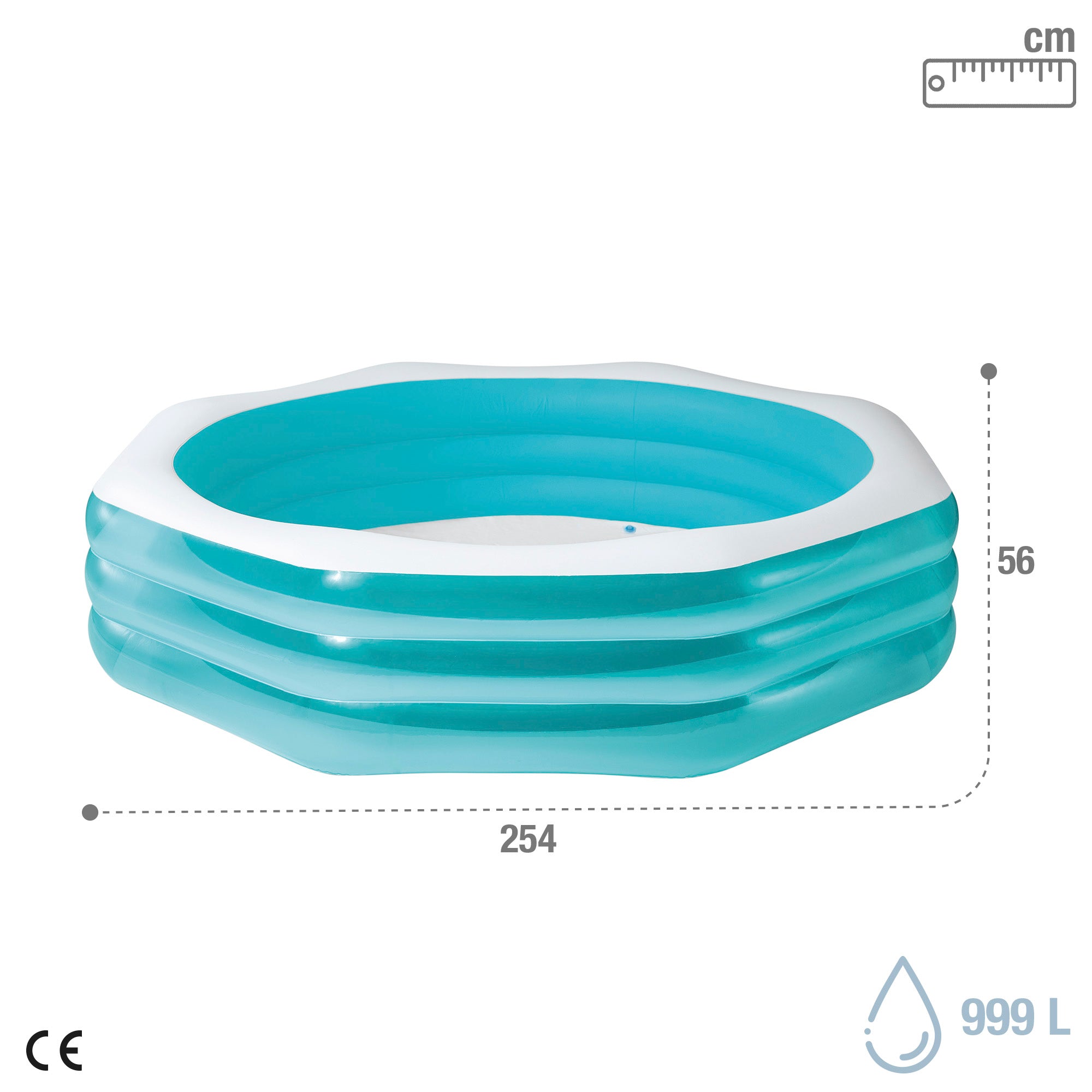 INTEX Piscina hinchable familiar octogonal
