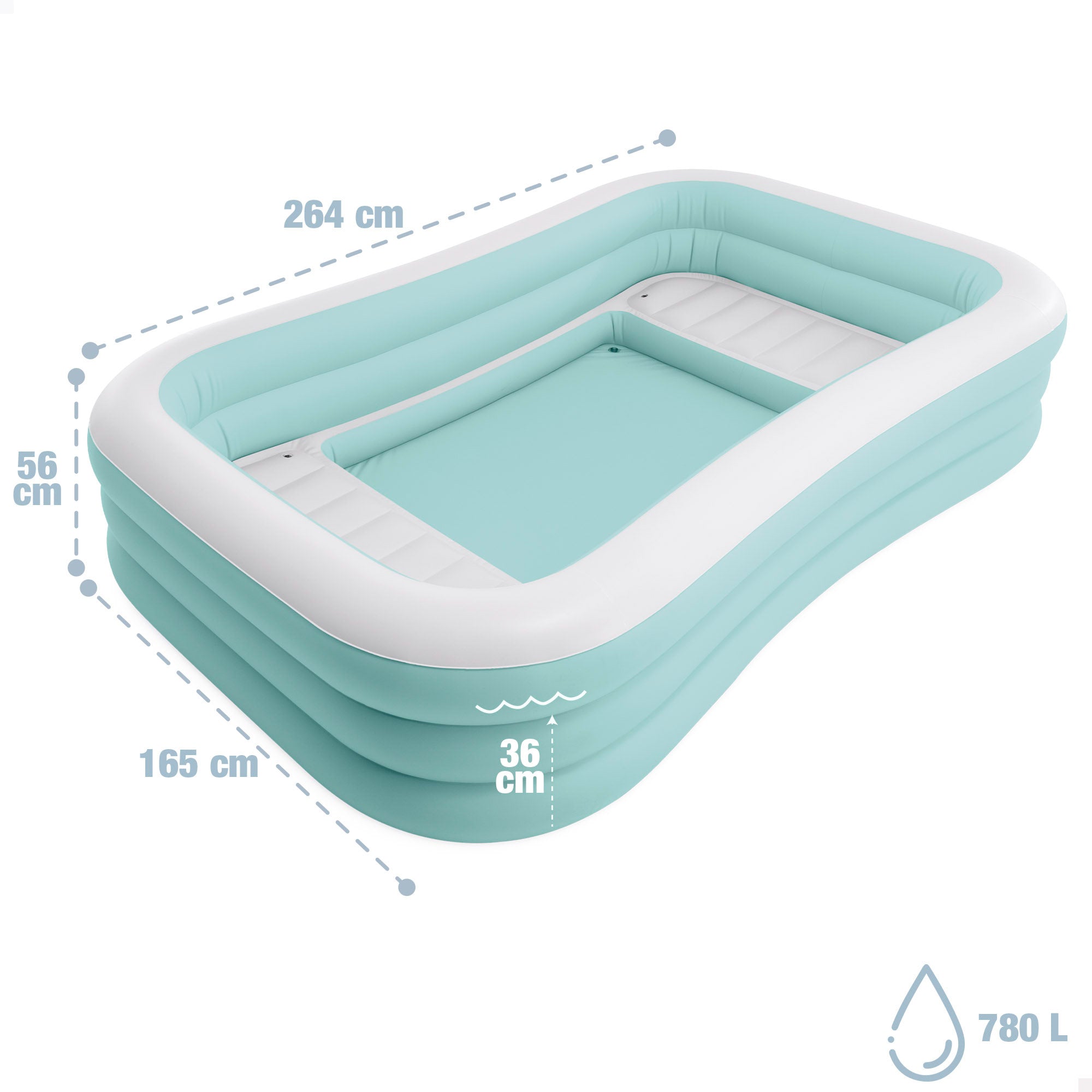 INTEX Piscina hinchable infantil azul y blanco