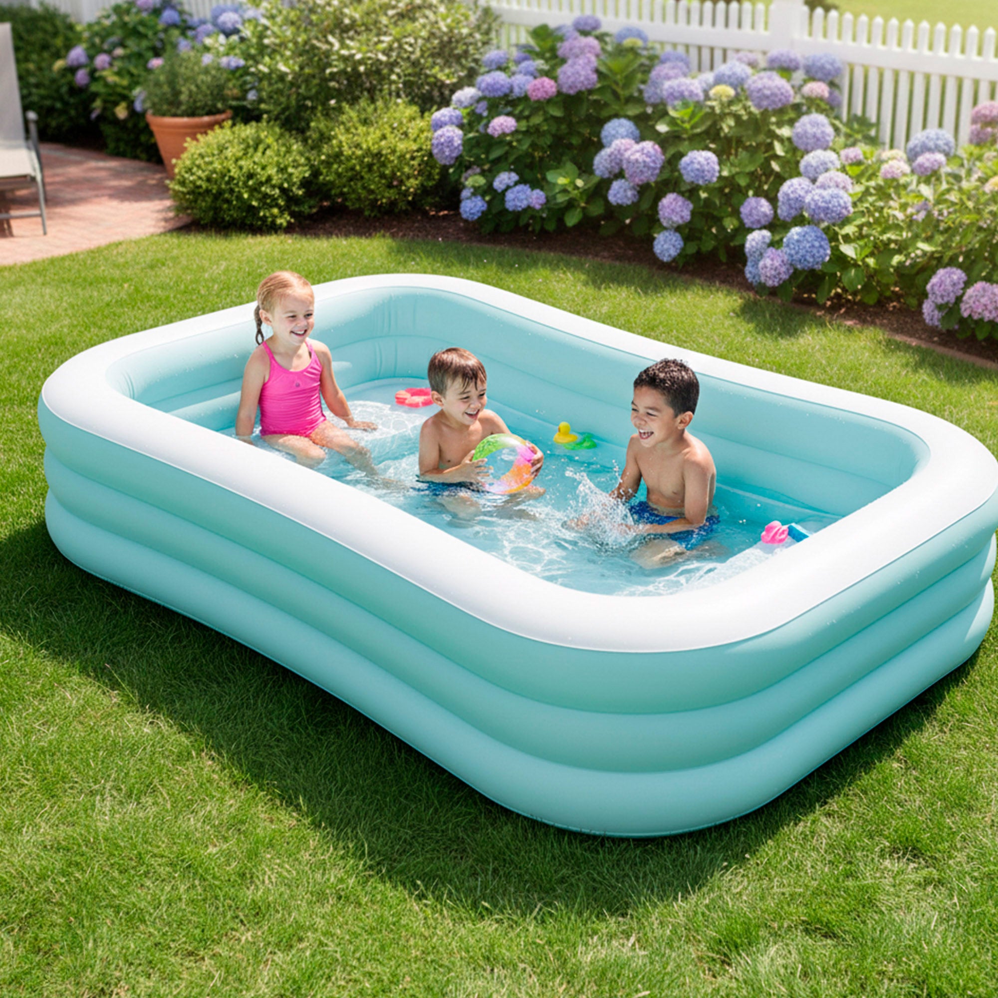 INTEX Piscina hinchable infantil azul y blanco