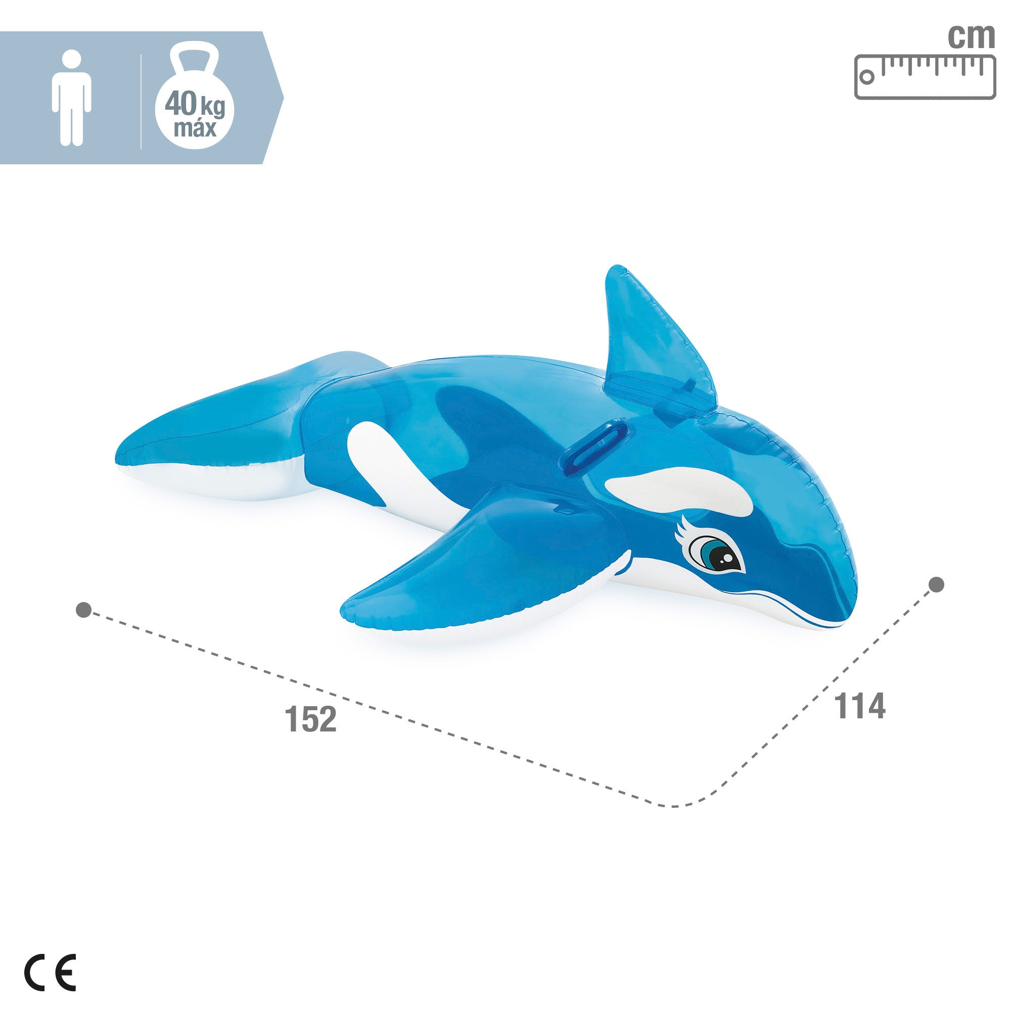 INTEX Ballena hinchable con 2 asas 152x114 cm