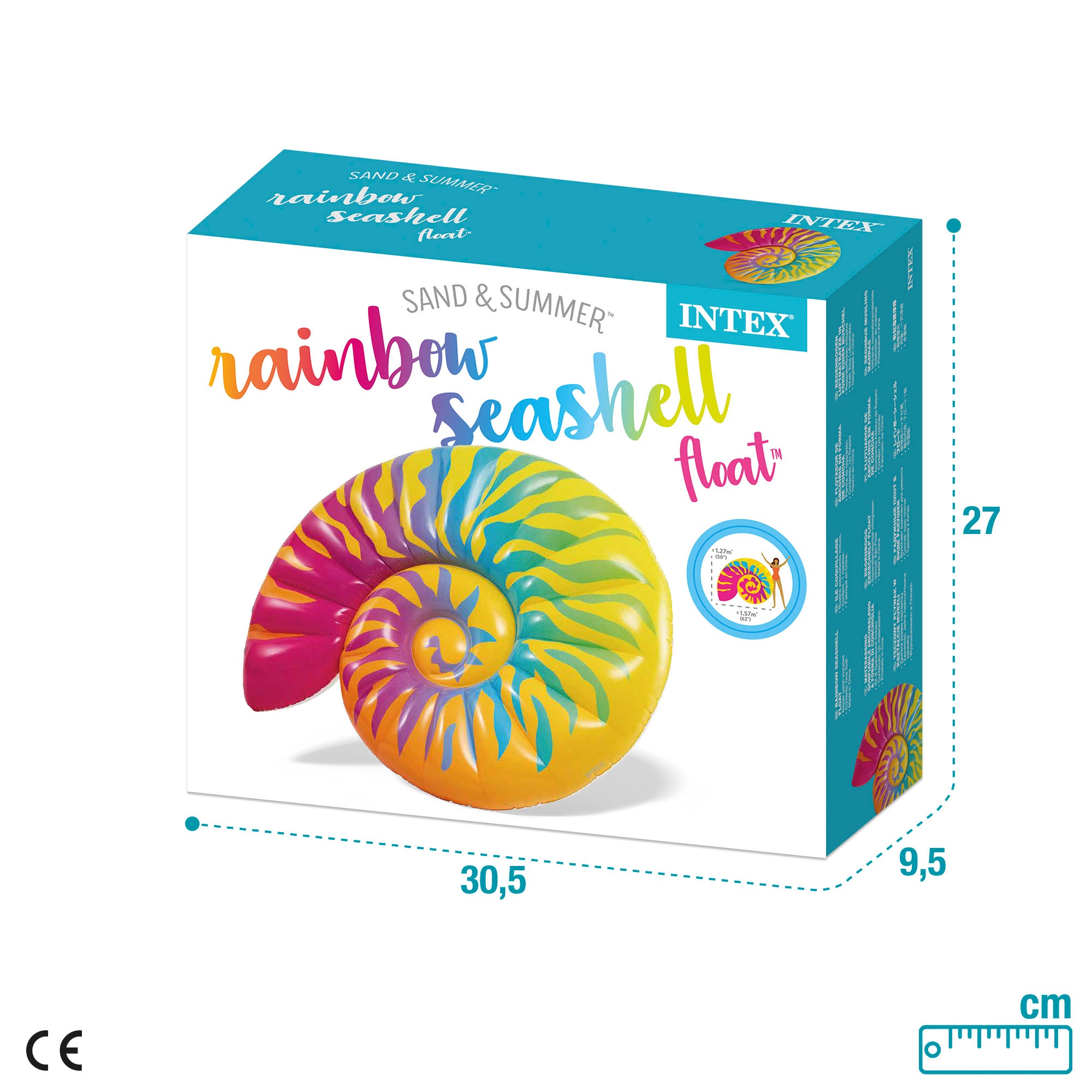 INTEX Colchoneta hinchable caracola multicolor