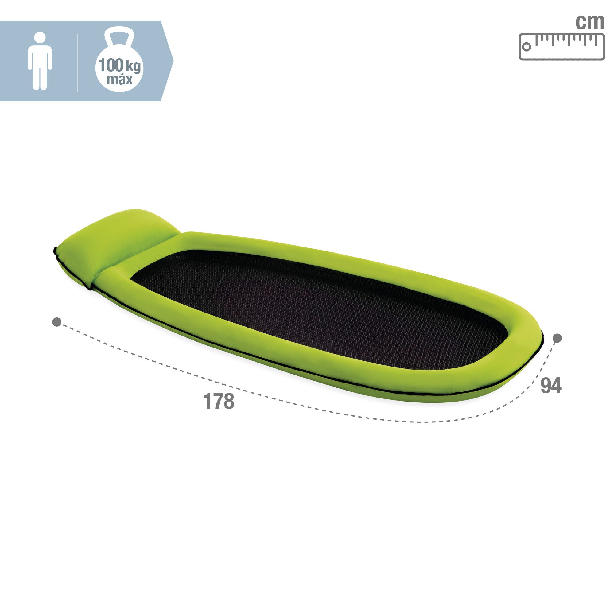 INTEX Colchoneta hinchable lounge red - 178x94 cm