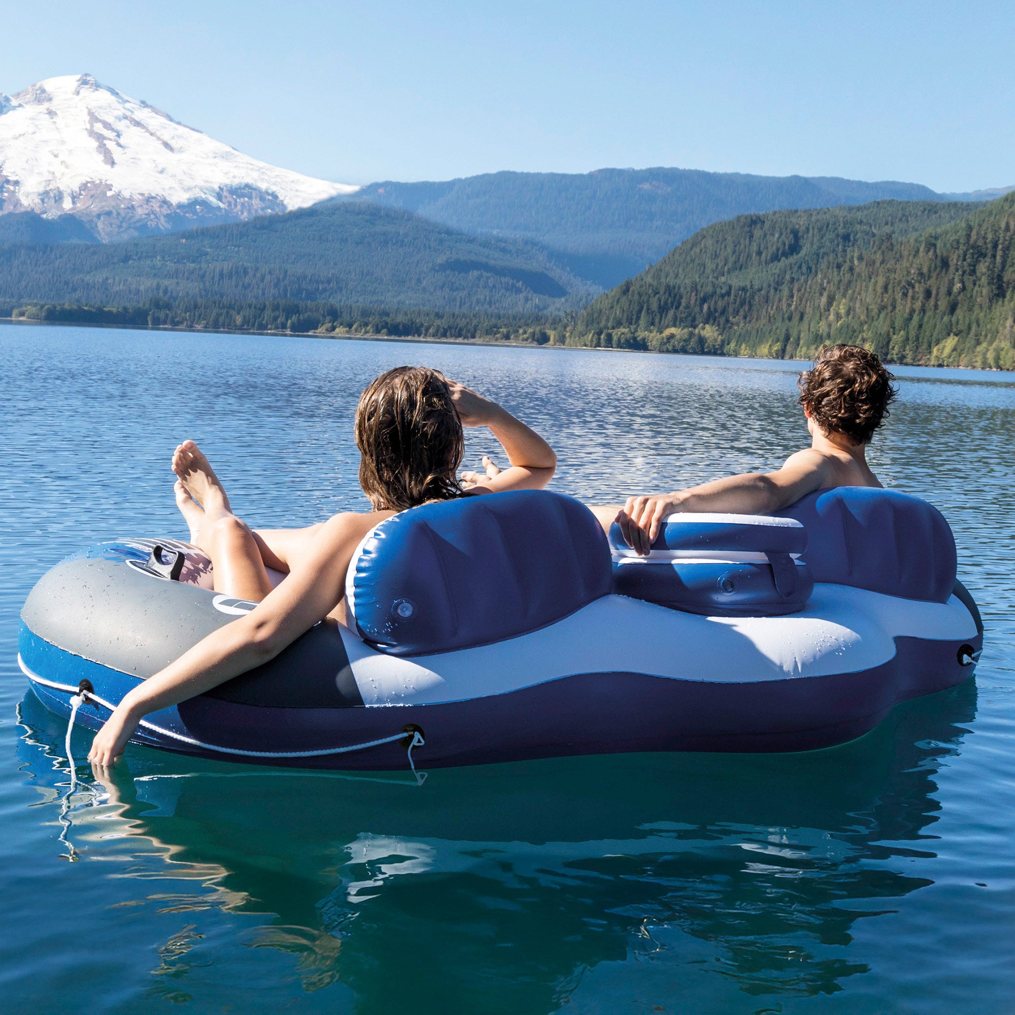 INTEX Rueda hinchable doble River Run 2 con nevera 243x157 cm