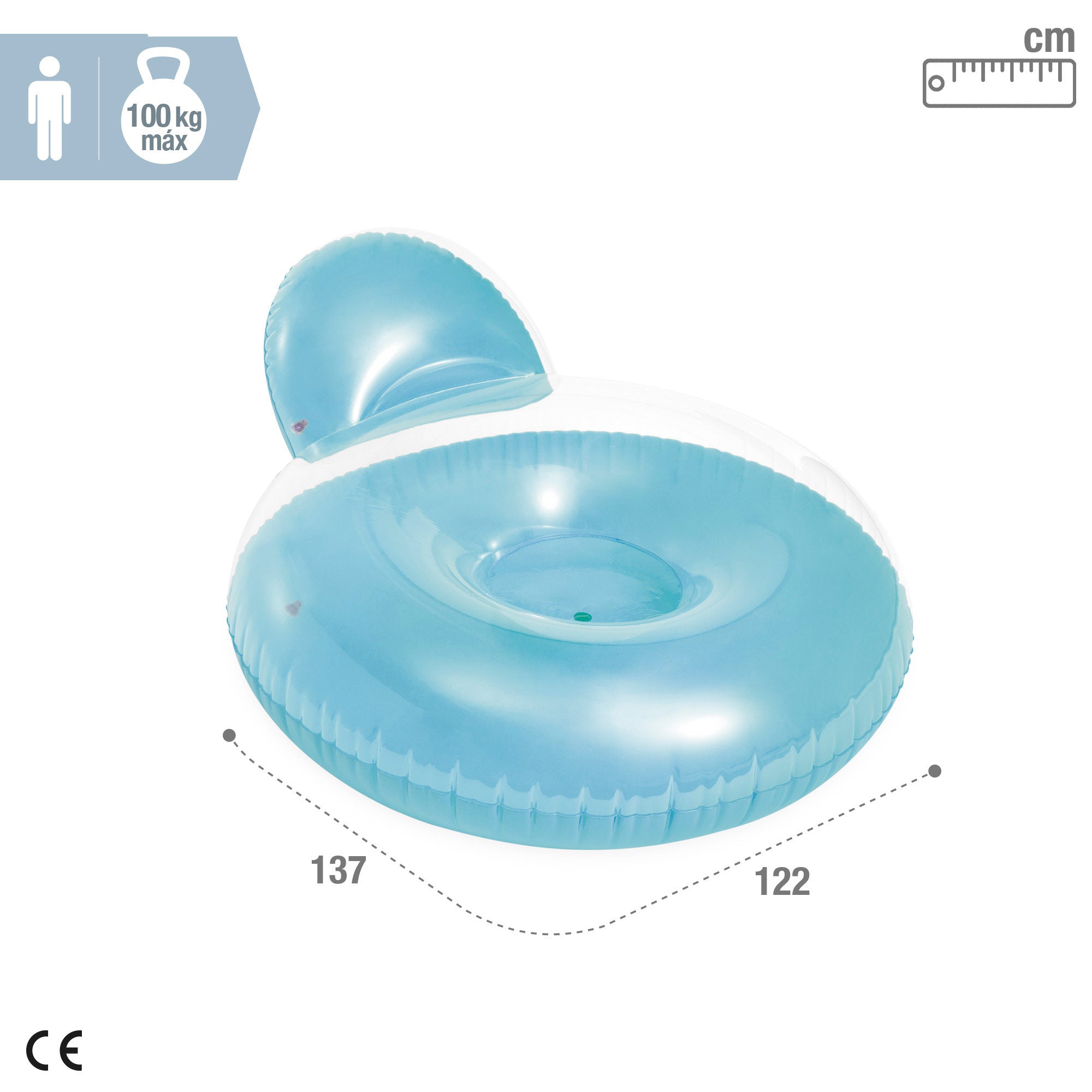 Sillón hinchable piscina 122x137 cm INTEX