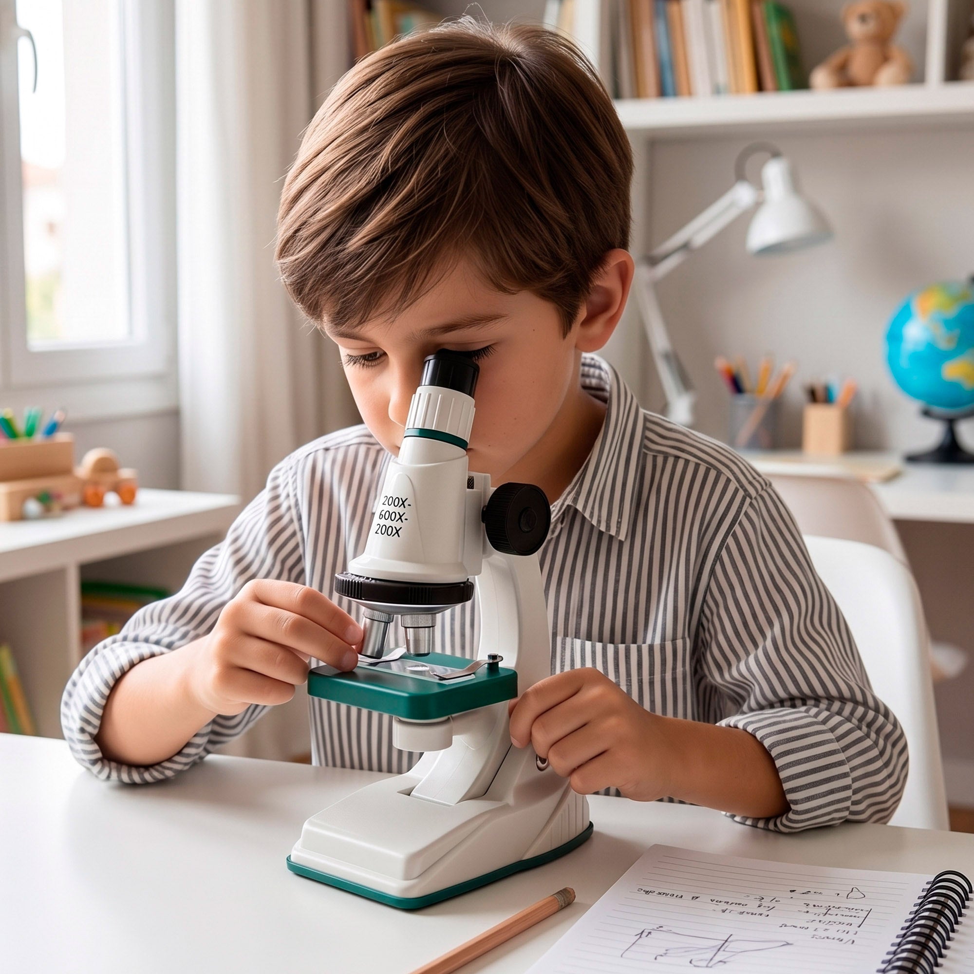 Microscopio con maletín y accesorios + 8 años Smart Theory