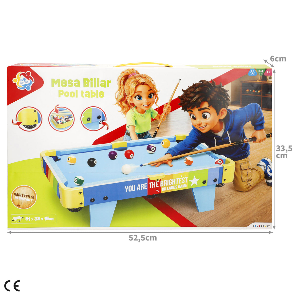 Billar sobremesa infantil 51x32x15 cm CB Games