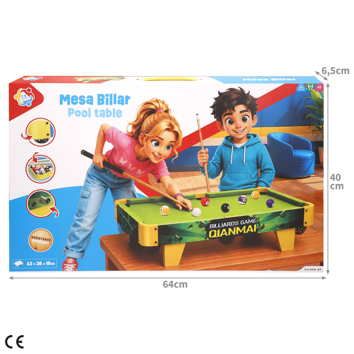 Billar sobremesa infantil 63x38x15 cm CB Games