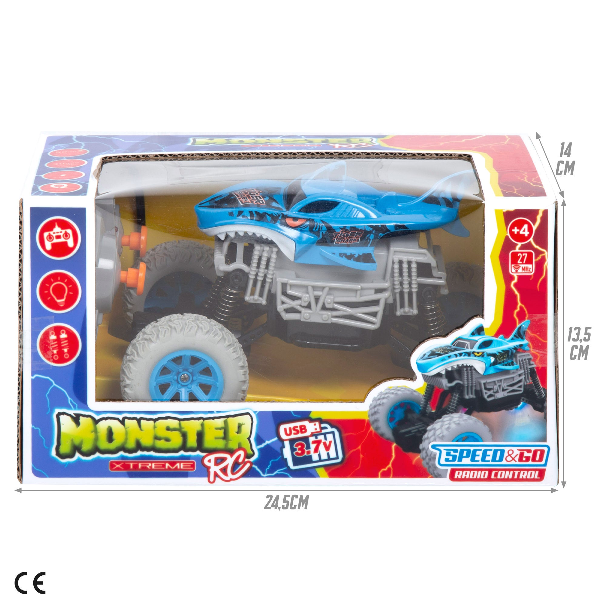 Coche radiocontrol tiburón + 4 años Speed&Go