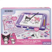 Kuromi Mesa de dibujo con luz y accesorios + 3 años
