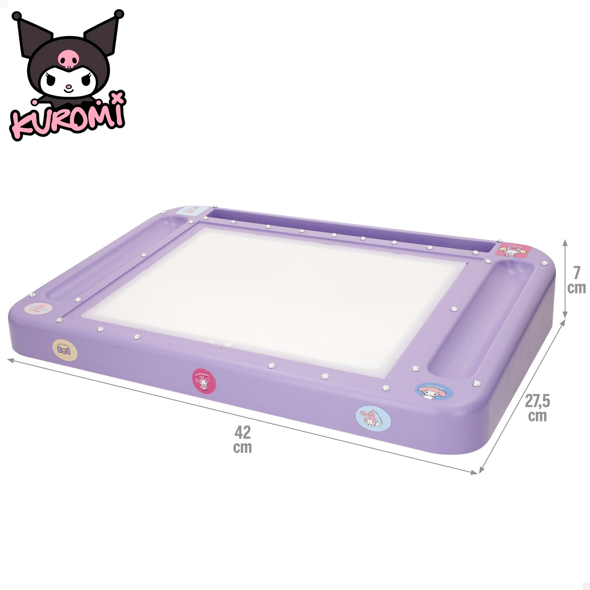 Kuromi Mesa de dibujo con luz y accesorios + 3 años