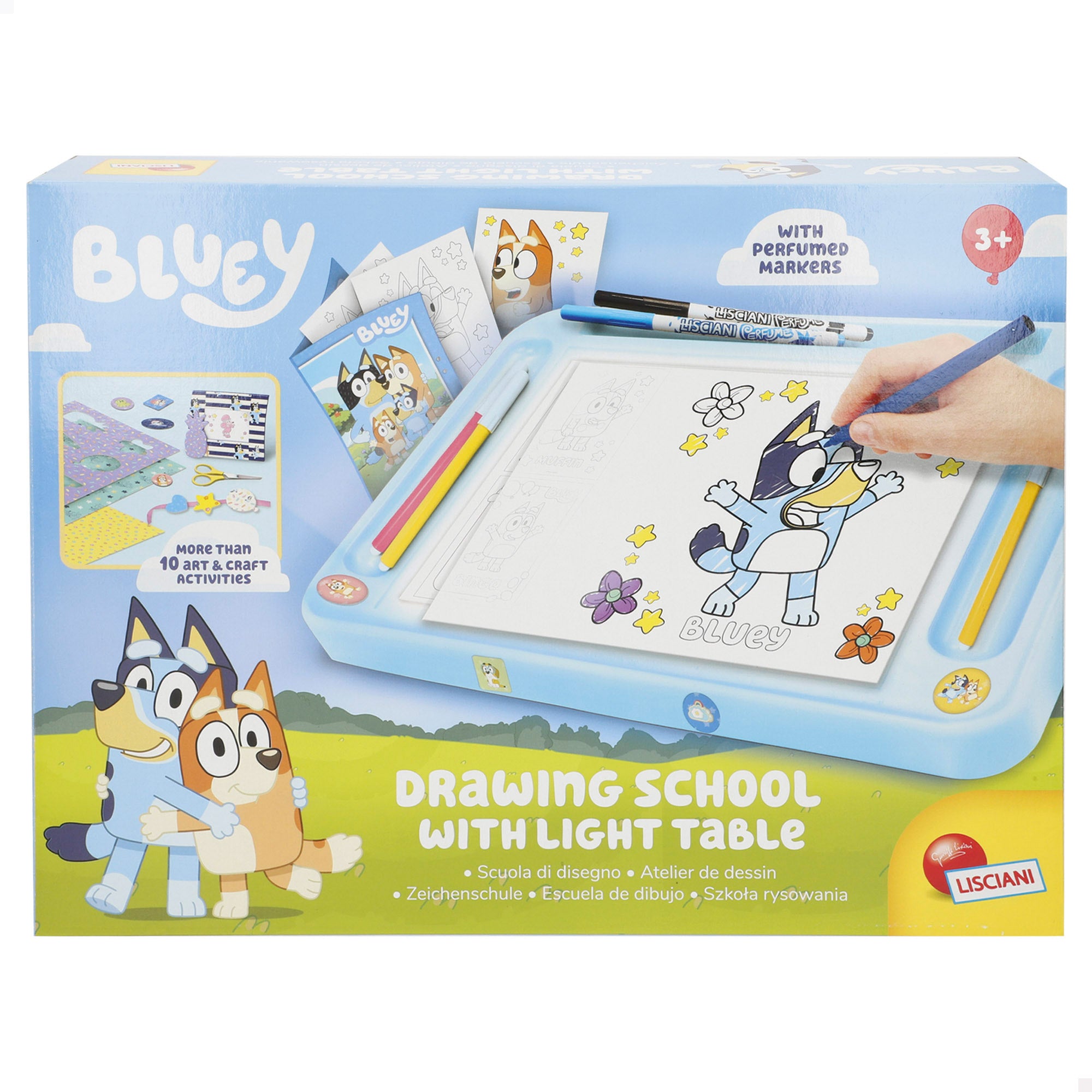 Bluey Mesa de dibujo con luz y accesorios + 3 años