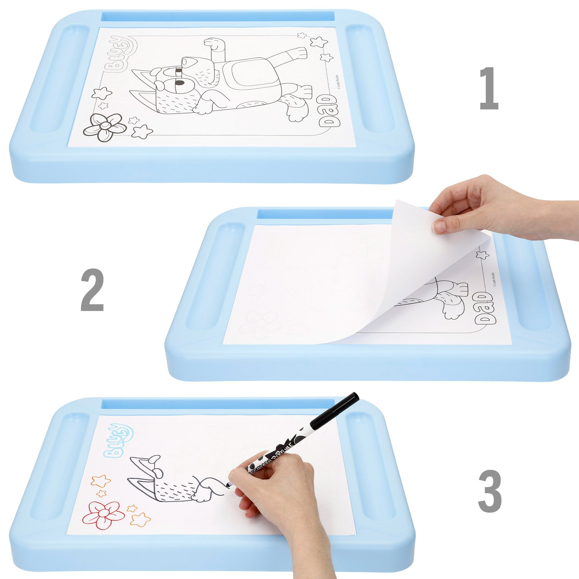 Bluey Mesa de dibujo con luz y accesorios + 3 años