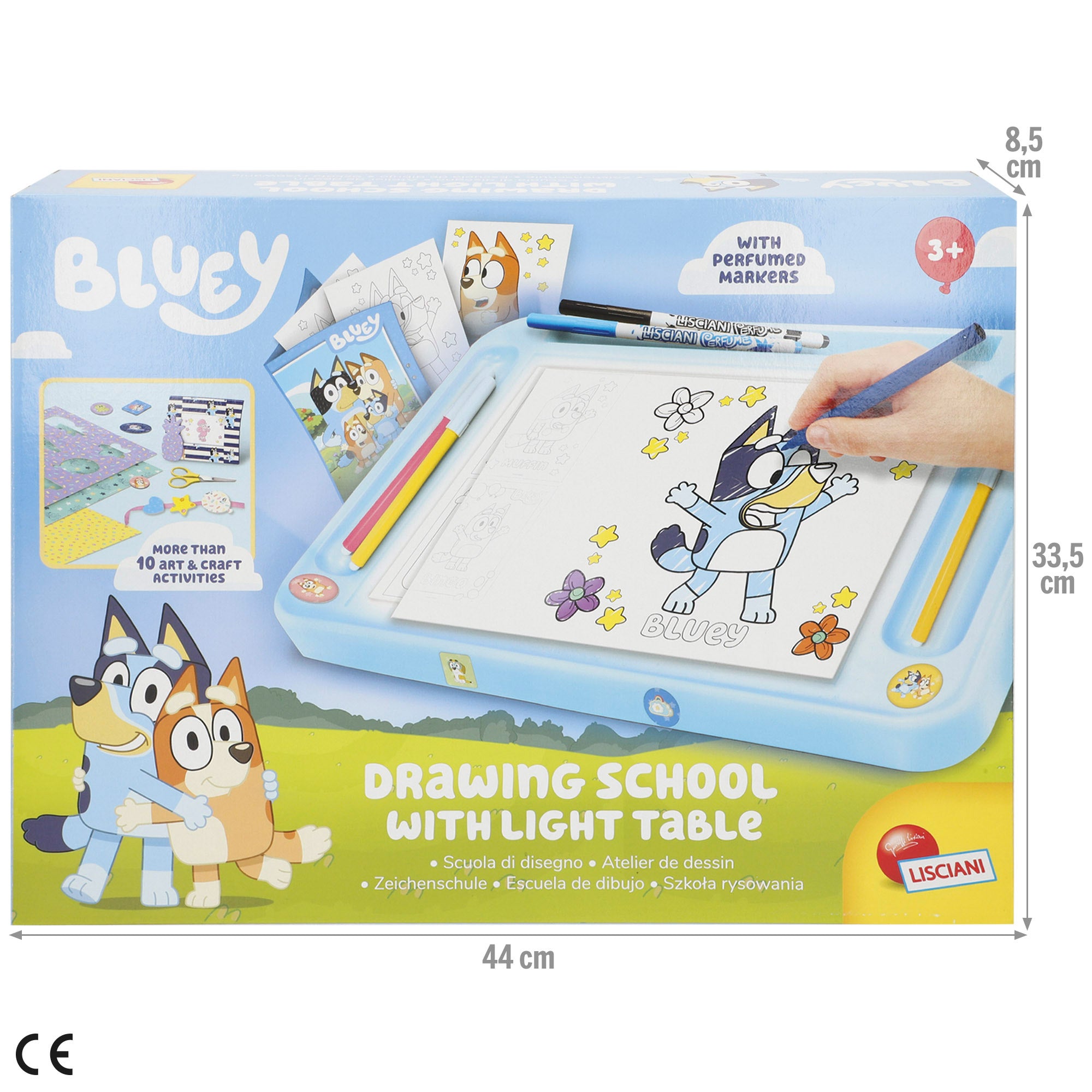 Bluey Mesa de dibujo con luz y accesorios + 3 años
