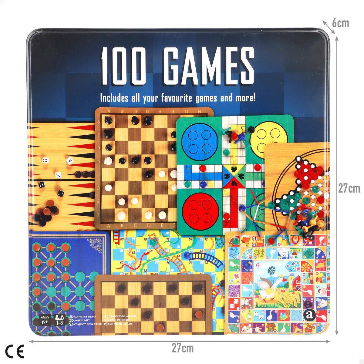 Caja metálica 100 juegos de mesa + 6 años CB Games