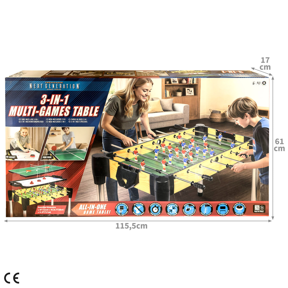 Mesa multijuegos 3 en 1 + 8 años CB Games