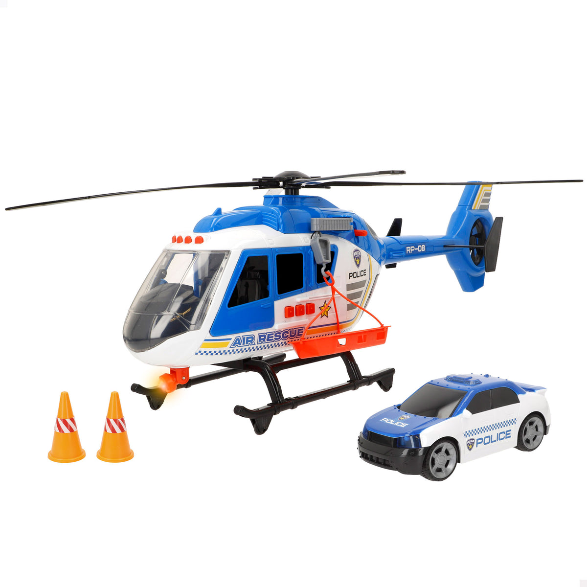 Helicóptero y coche policial + 3 años Teamsterz