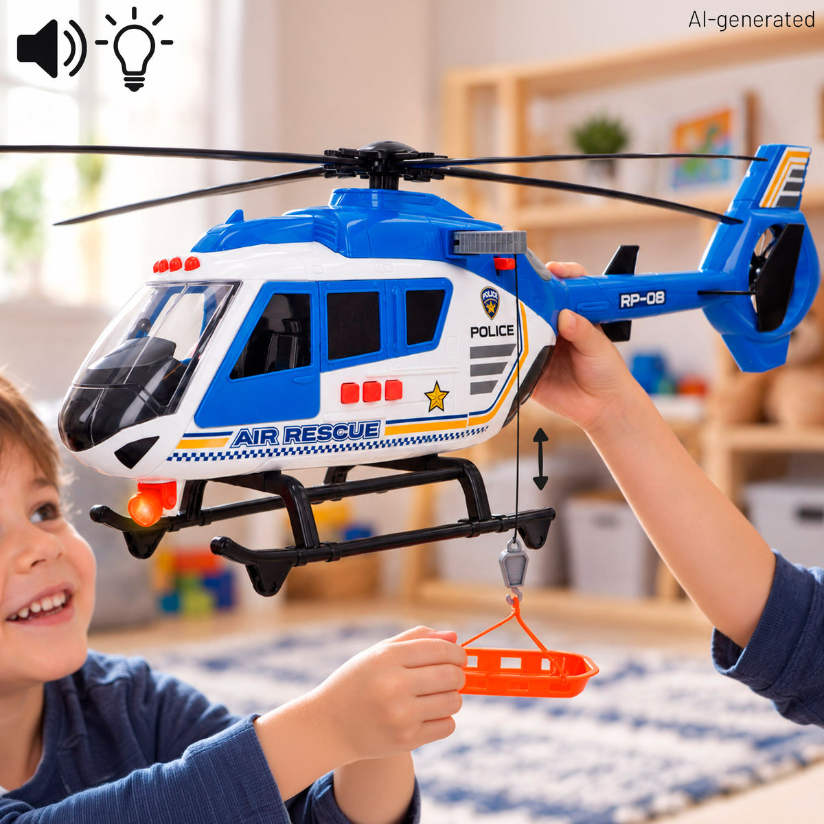 Helicóptero y coche policial + 3 años Teamsterz