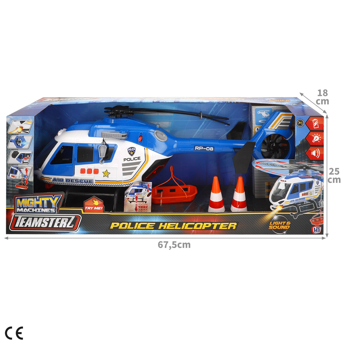 Helicóptero y coche policial + 3 años Teamsterz