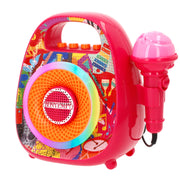 Altavoz inalámbrico rosa mini con micro y luces de colores Bontempi