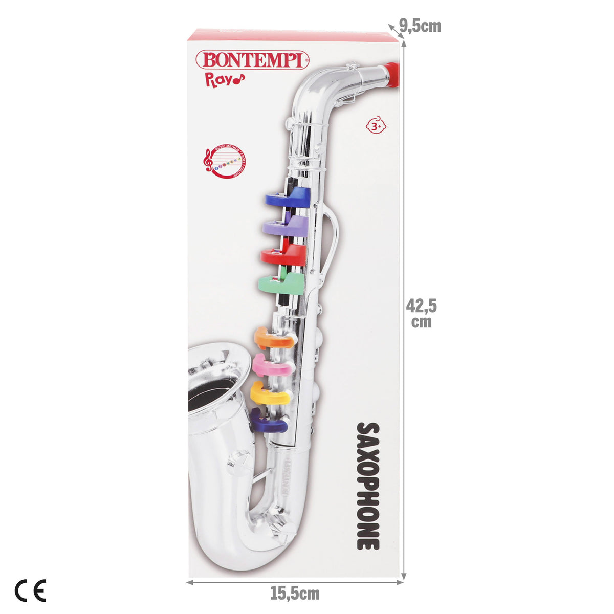 Saxofón plateado de juguete con 8 teclas 40 cm Bontempi