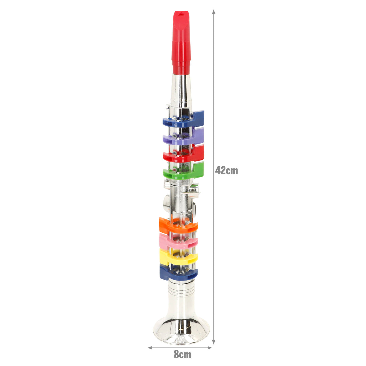 Clarinete plateado de juguete con 8 teclas 42 cm Bontempi