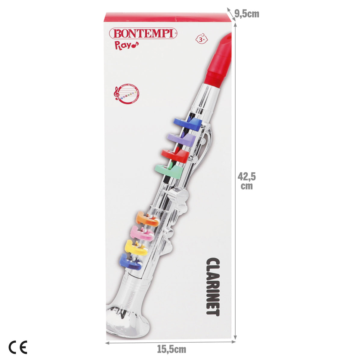 Clarinete plateado de juguete con 8 teclas 42 cm Bontempi